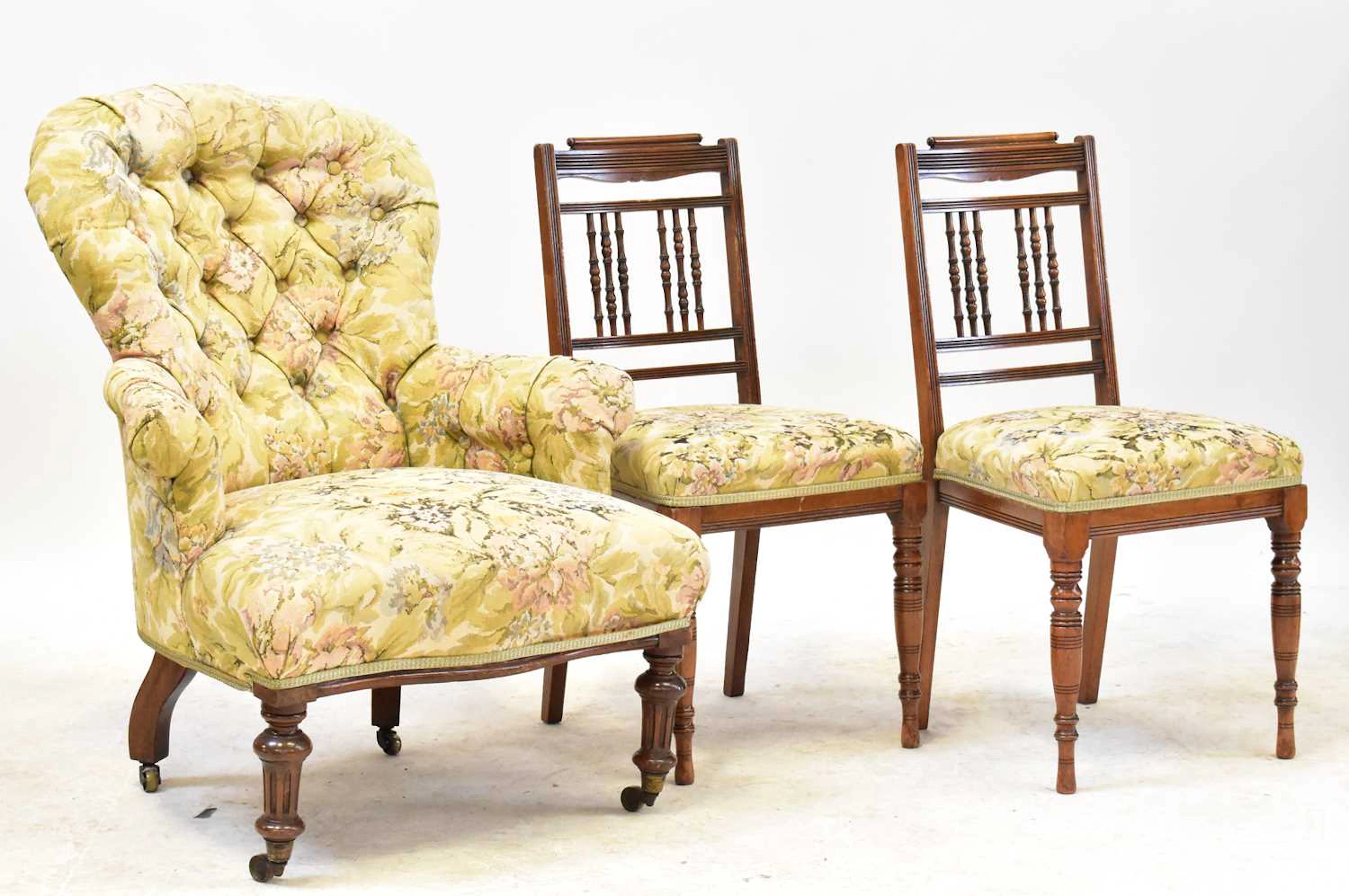 A Victorian mahogany salon chair