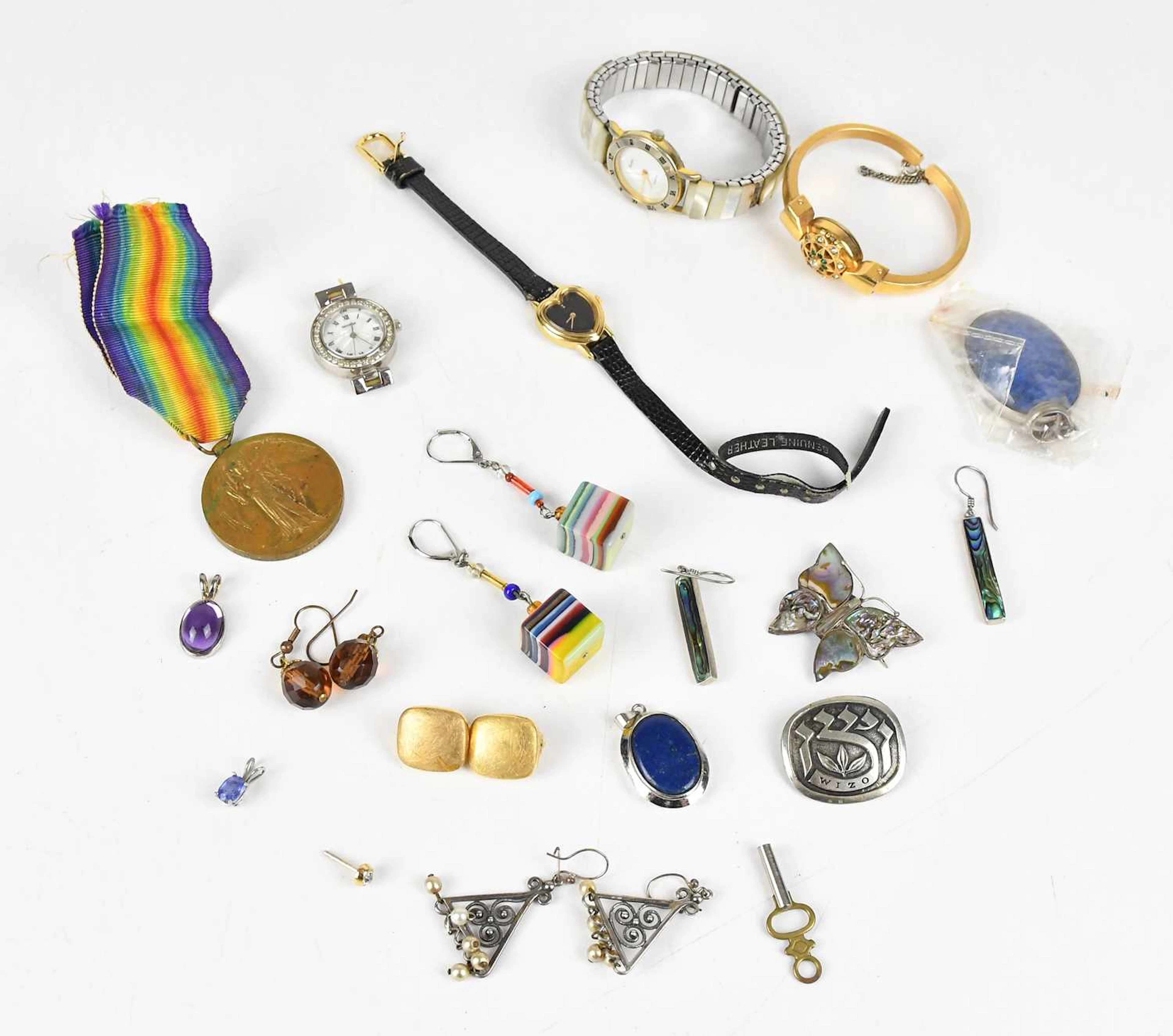 A collection of decorative costume jewellery including lady's dress watches
