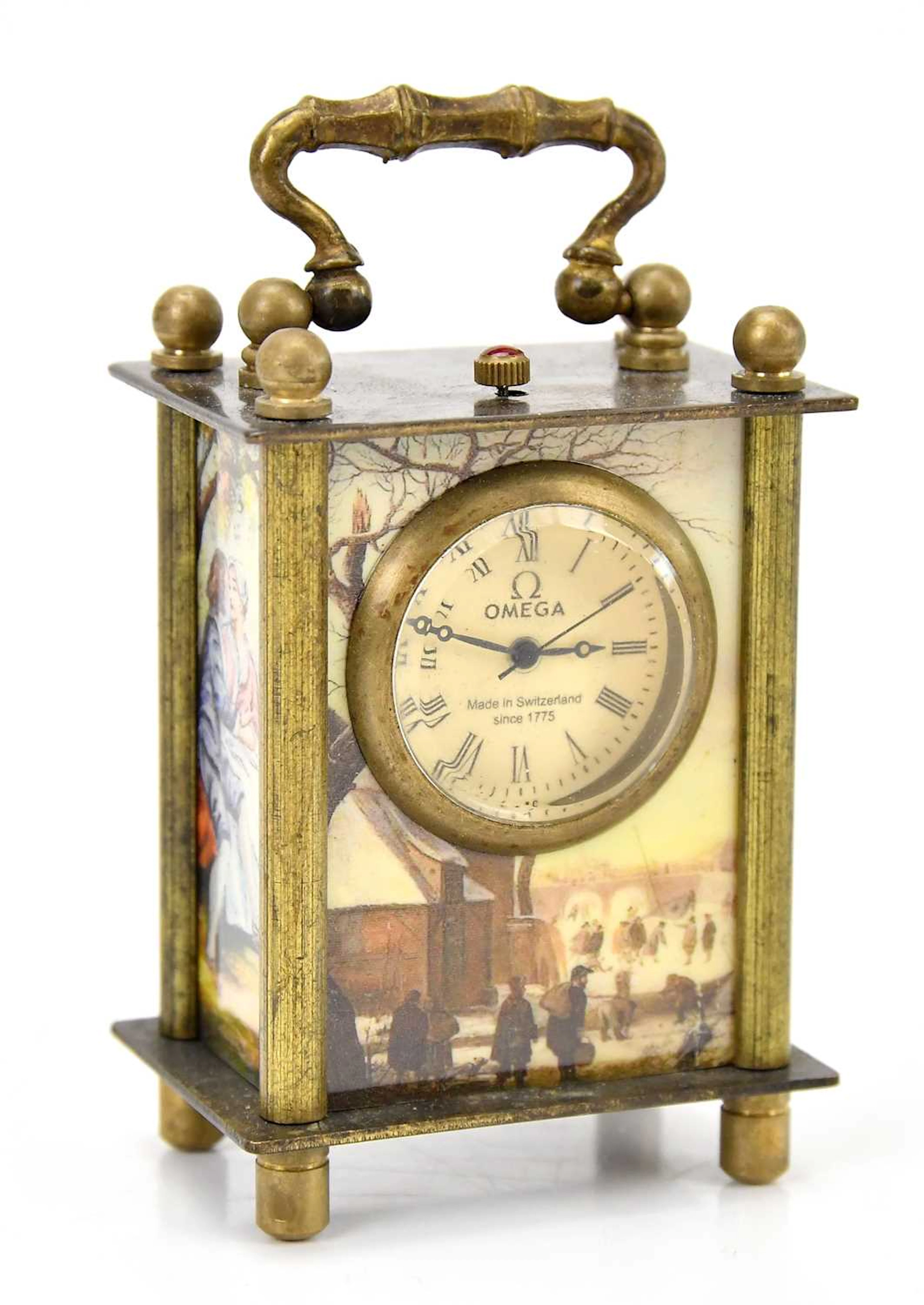 A miniature carriage clock