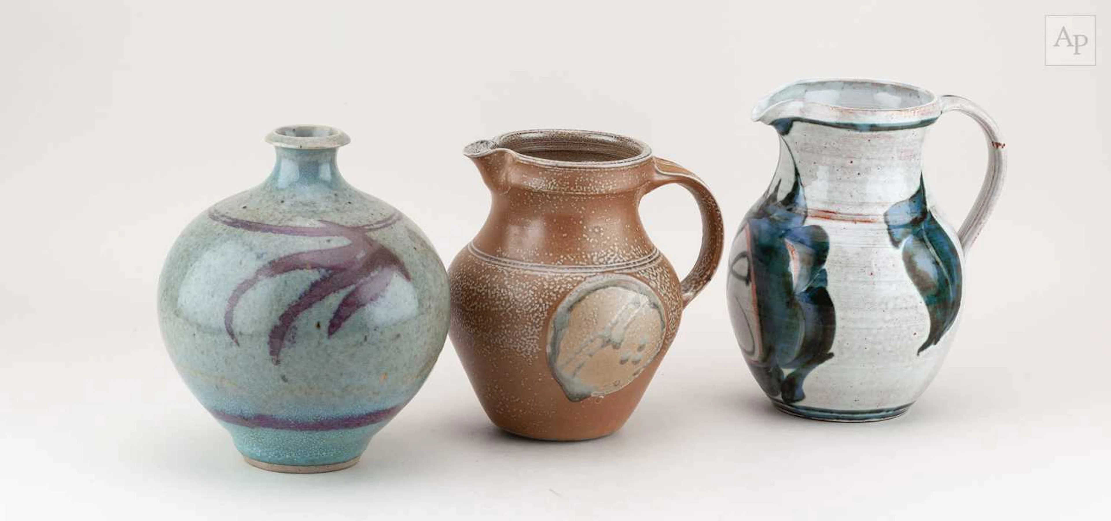 EDGAR CAMPDEN for Aldermaston Pottery; a tin glazed earthenware jug