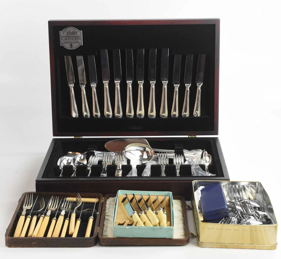 BUTLER; a modern canteen of silver plated cutlery from...