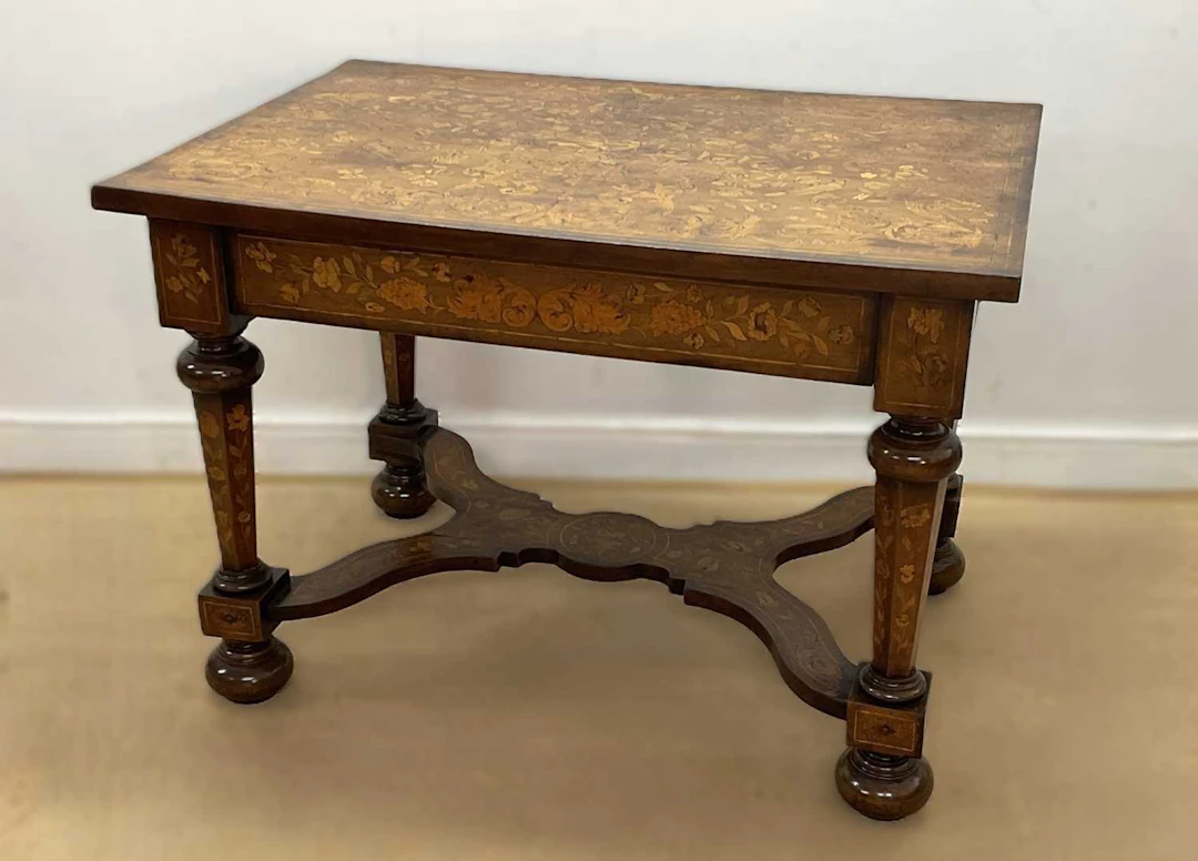 A late 18th early 19th century Dutch marquetry and walnut...