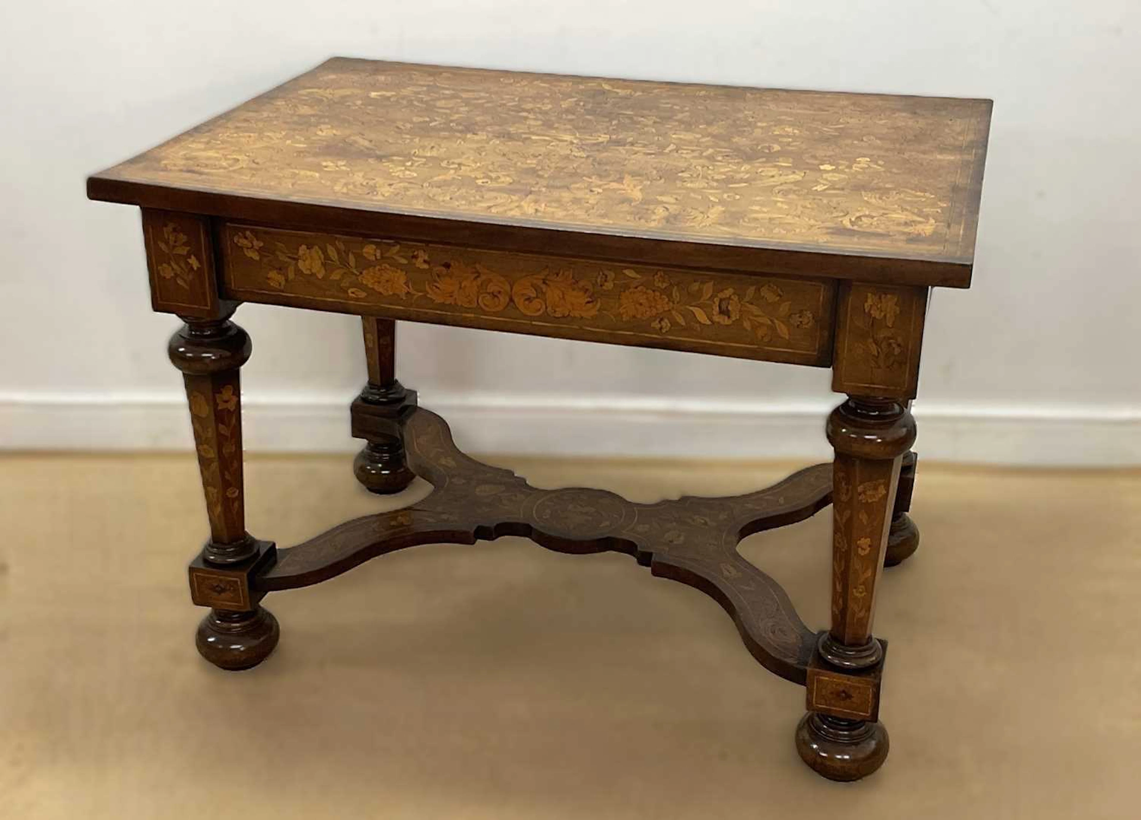 A late 18th early 19th century Dutch marquetry and walnut...