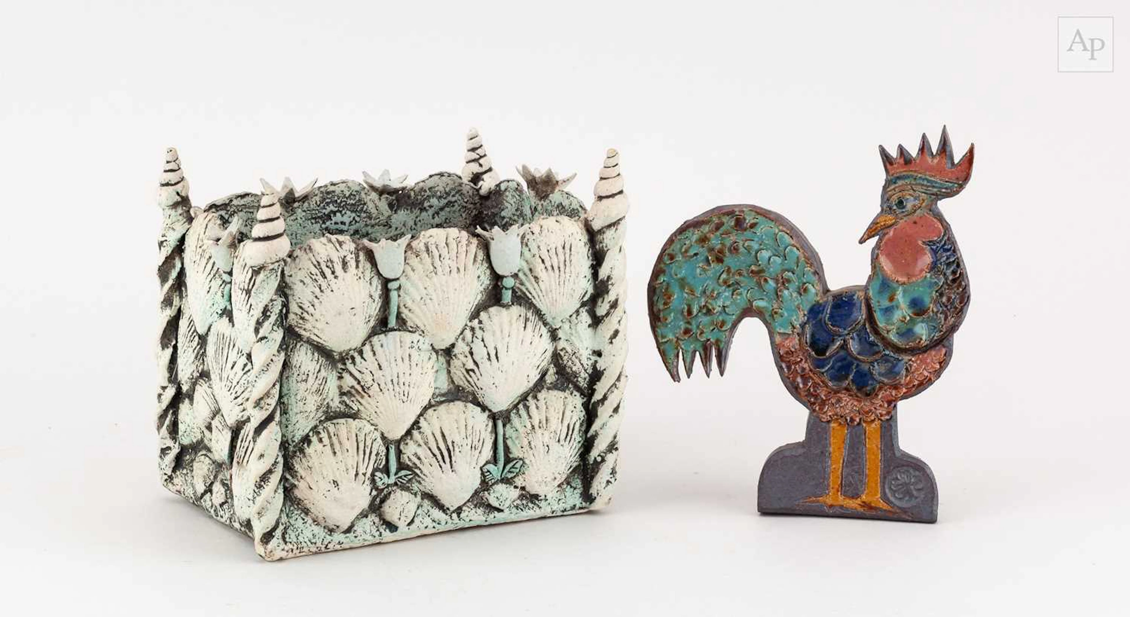 BLANDINE ANDERSON; a rectangular stoneware trough...