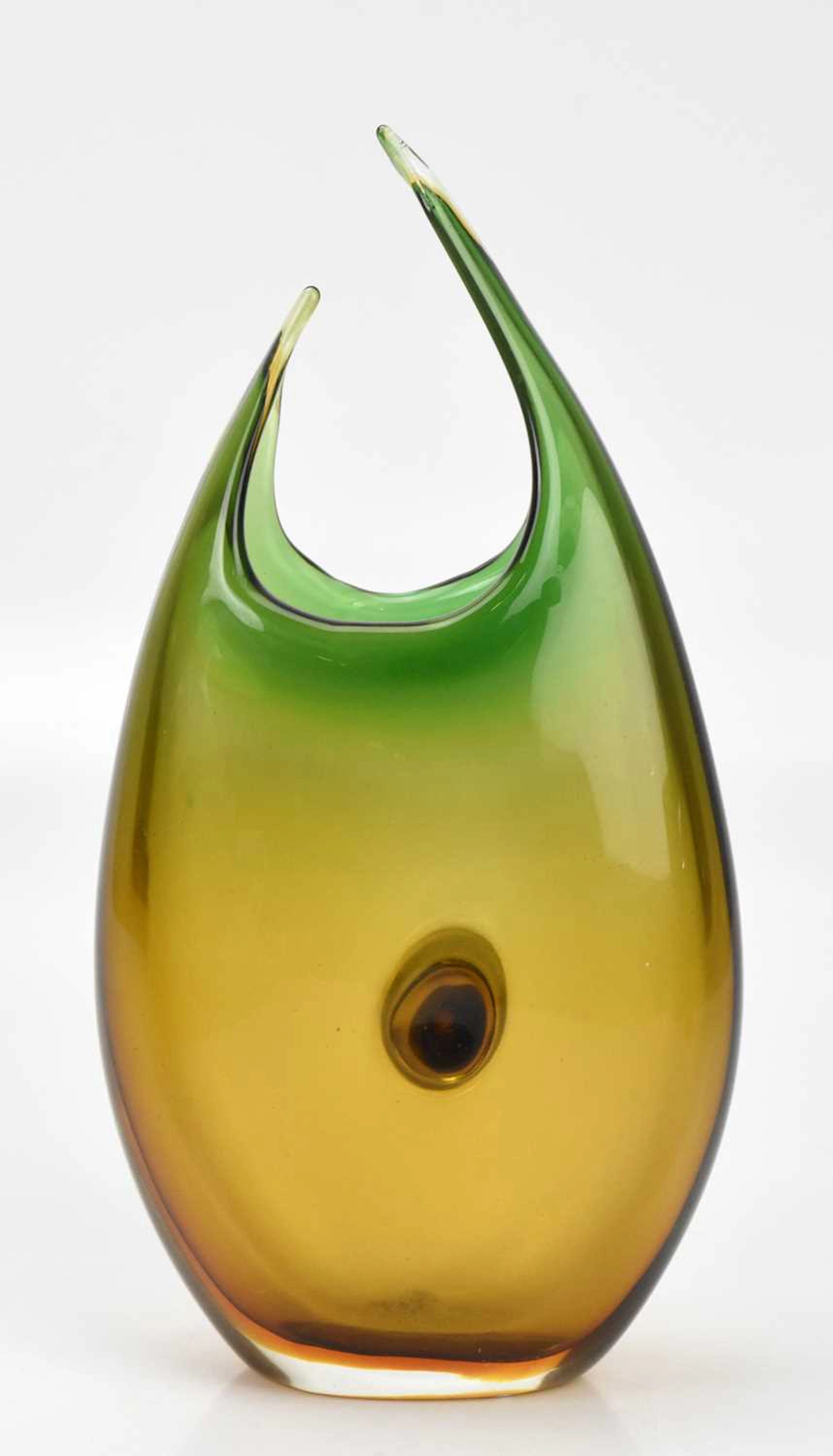 MURANO; a large sommerso glass vase of ovoid form