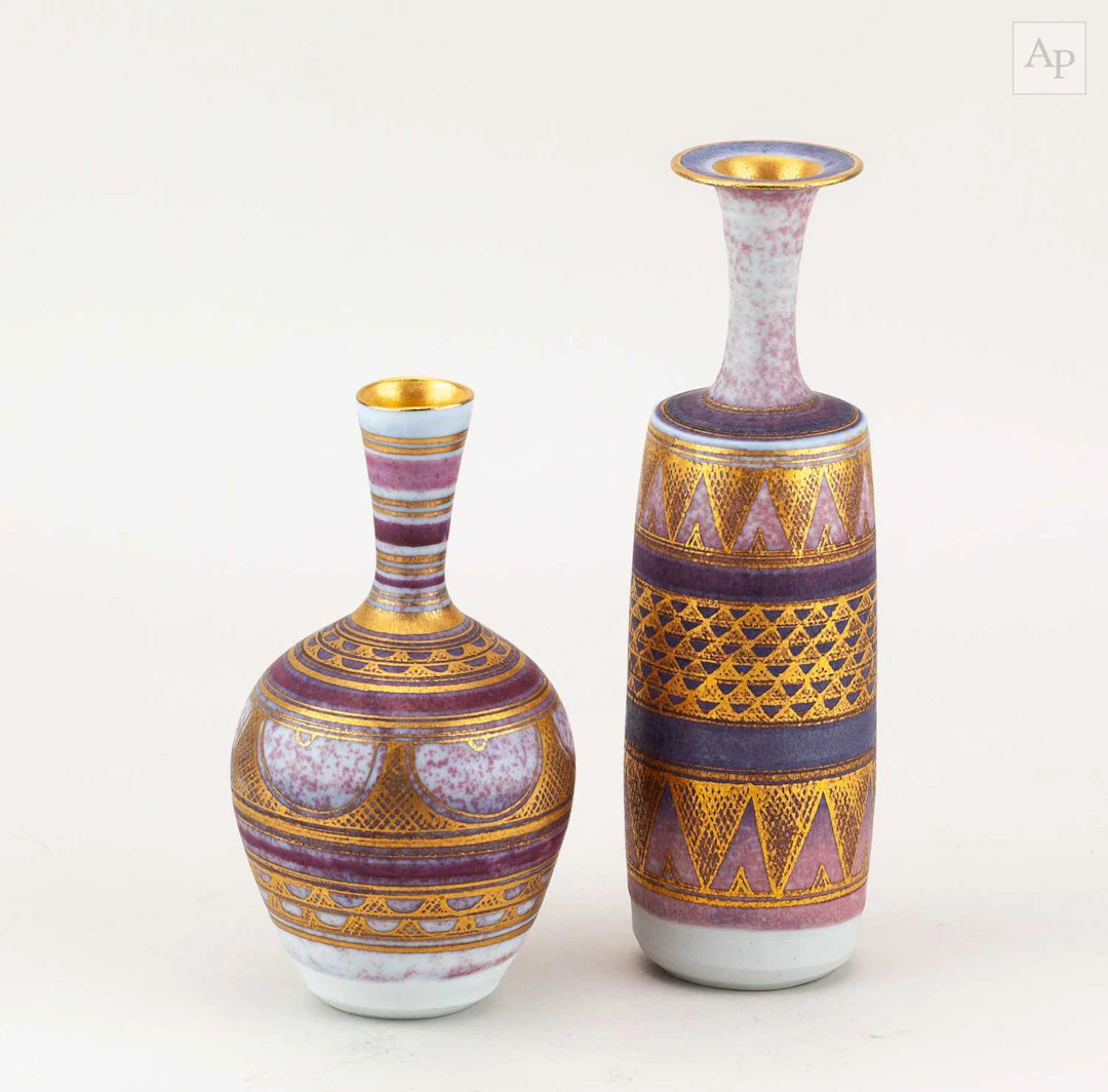 MARY RICH (1940-2022); a slender porcelain bottle with...