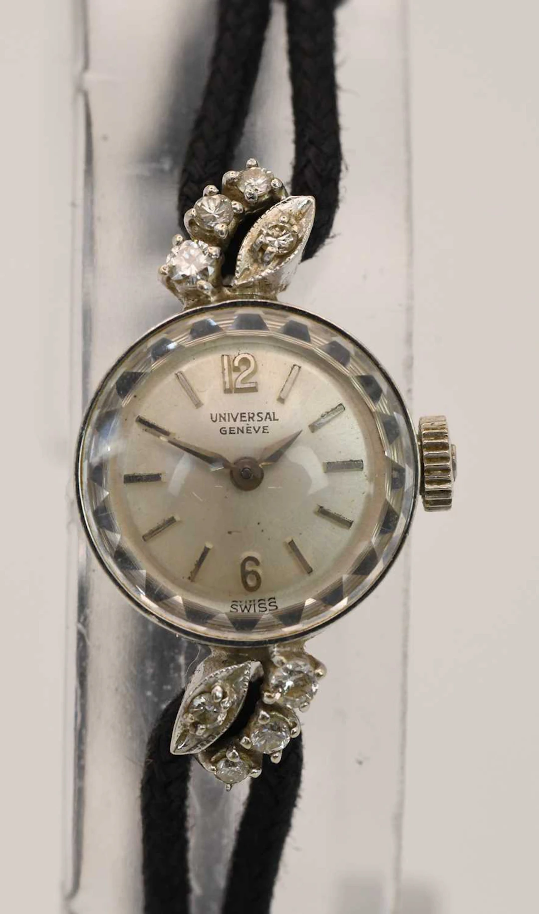 UNIVERSAL GENEVE; an 1920s/30s Art Deco 14ct white gold...