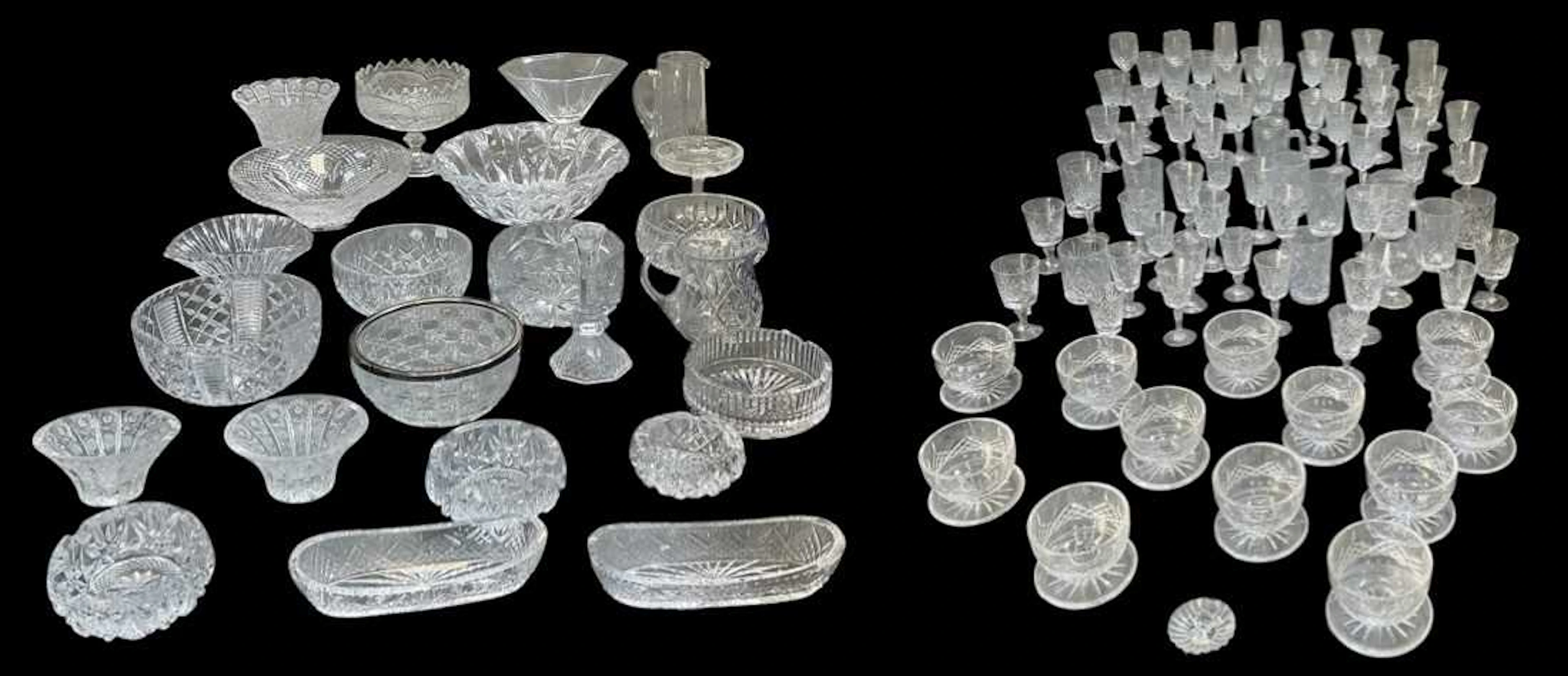 A large quantity of assorted cut and crystal glassware