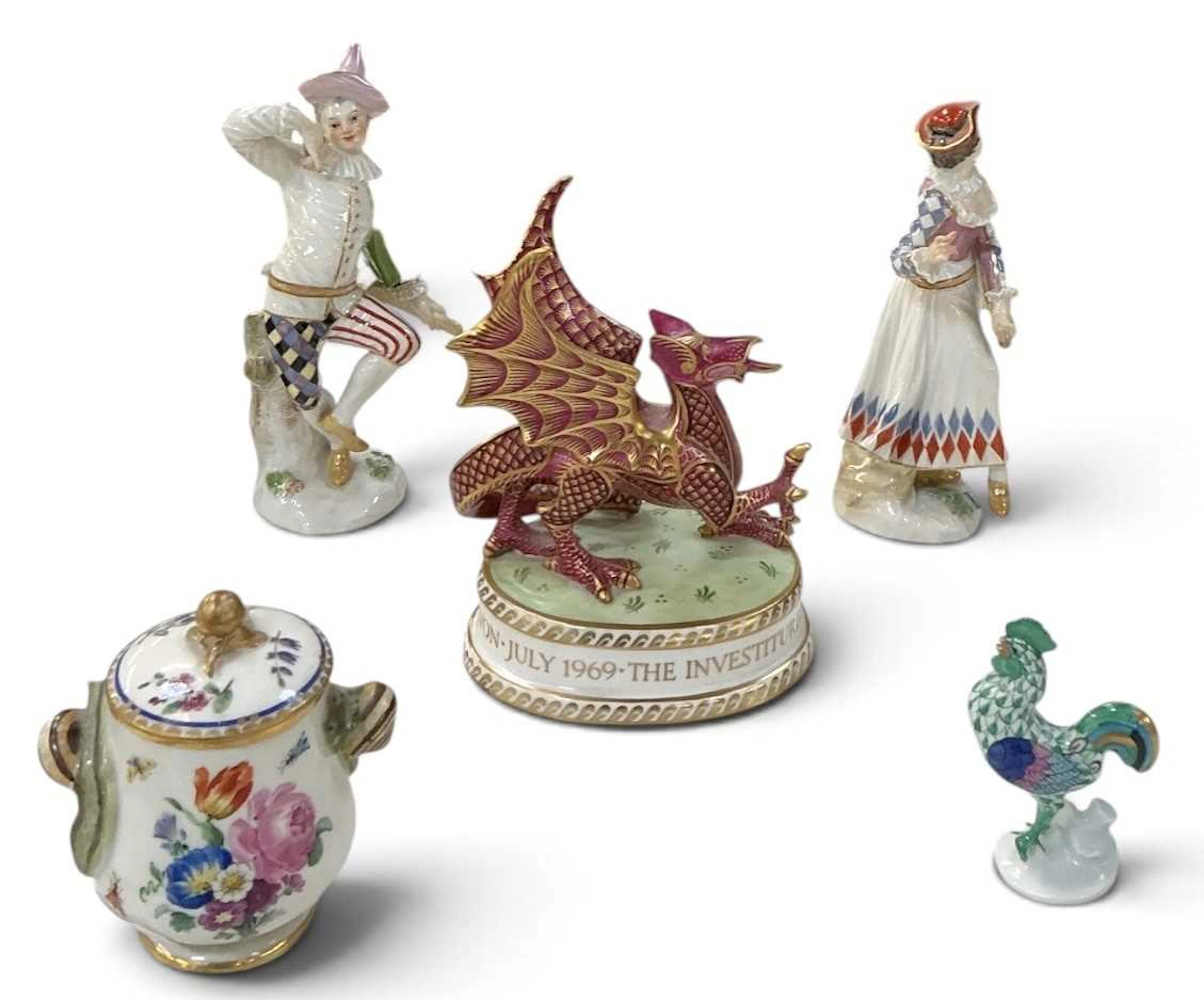 MEISSEN; a pair of late 19th/early 20th century...