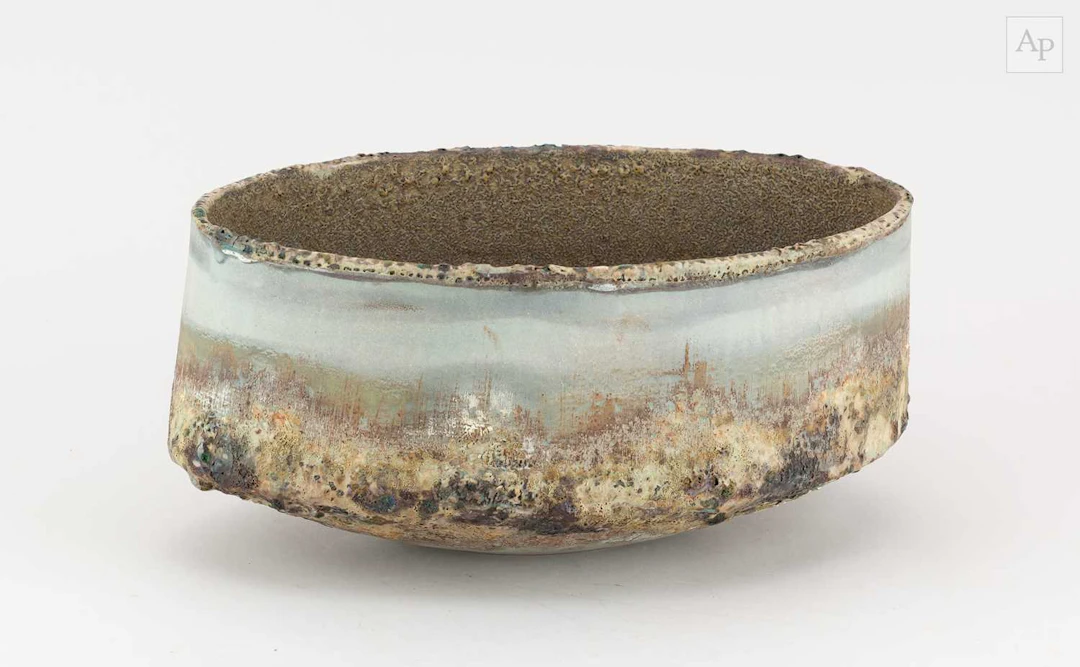 PAUL WEARING (born 1967); an elliptical stoneware vessel...
