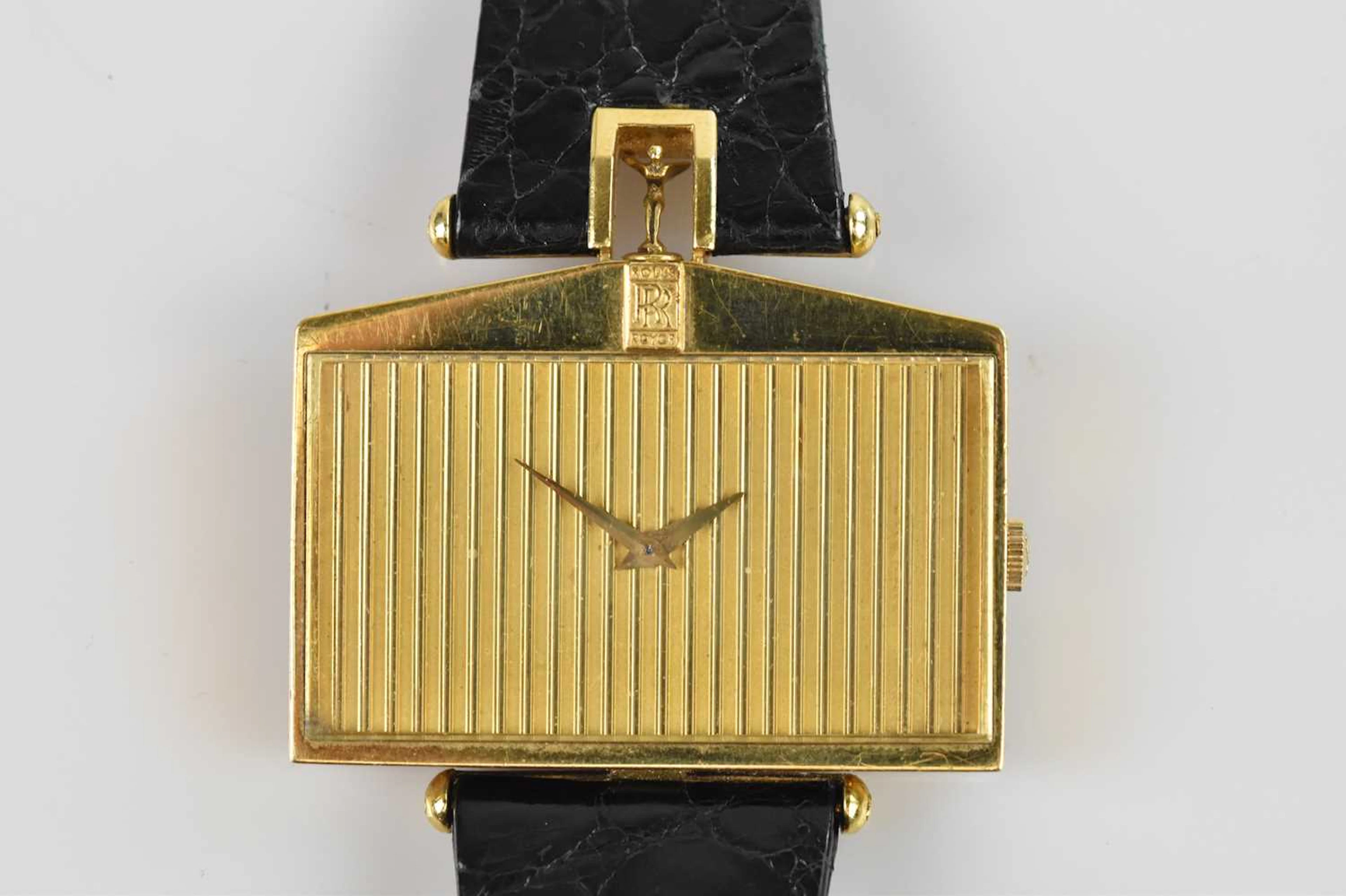 CORUM; a gentleman's 18ct yellow gold Rolls Royce radiator grille wristwatch