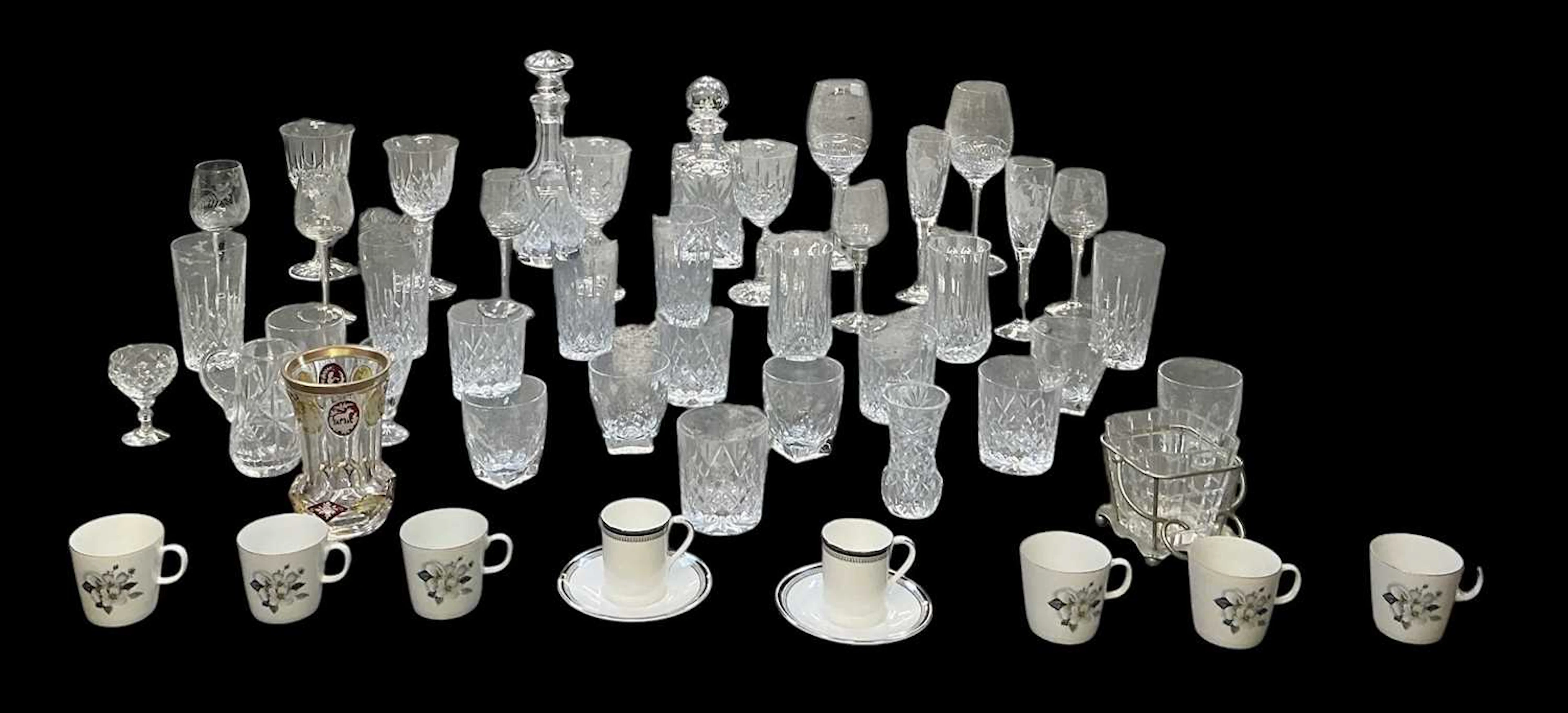 A large quantity of cut crystal glass and sundry ceramics