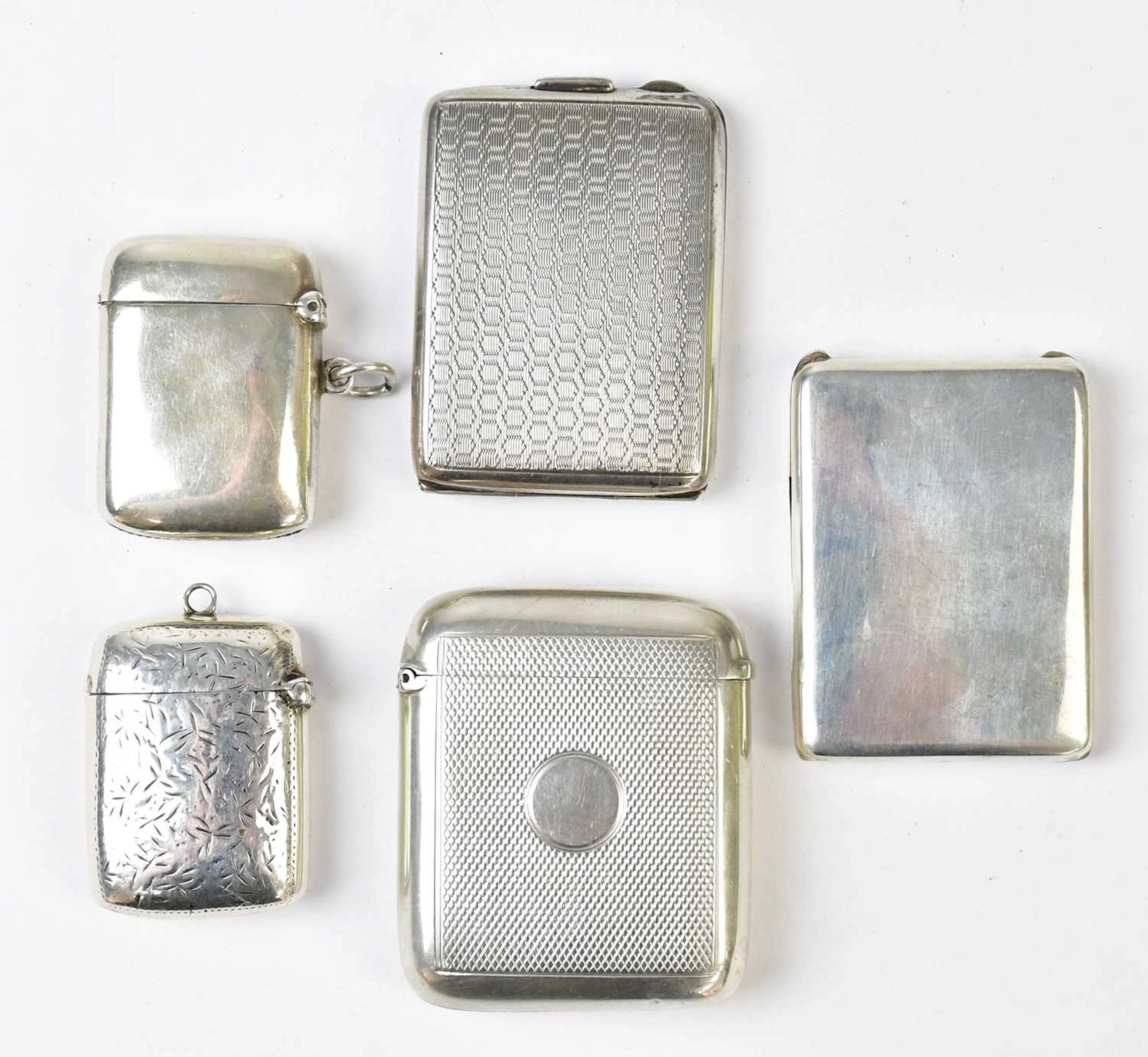 Five hallmarked silver vesta cases
