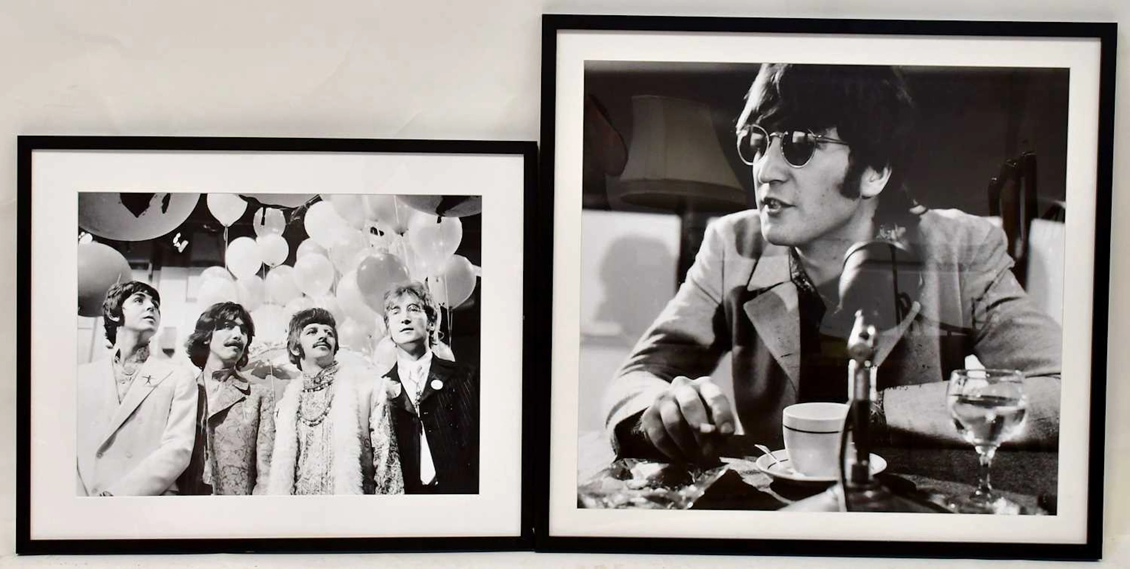 THE BEATLES; two large black and white prints