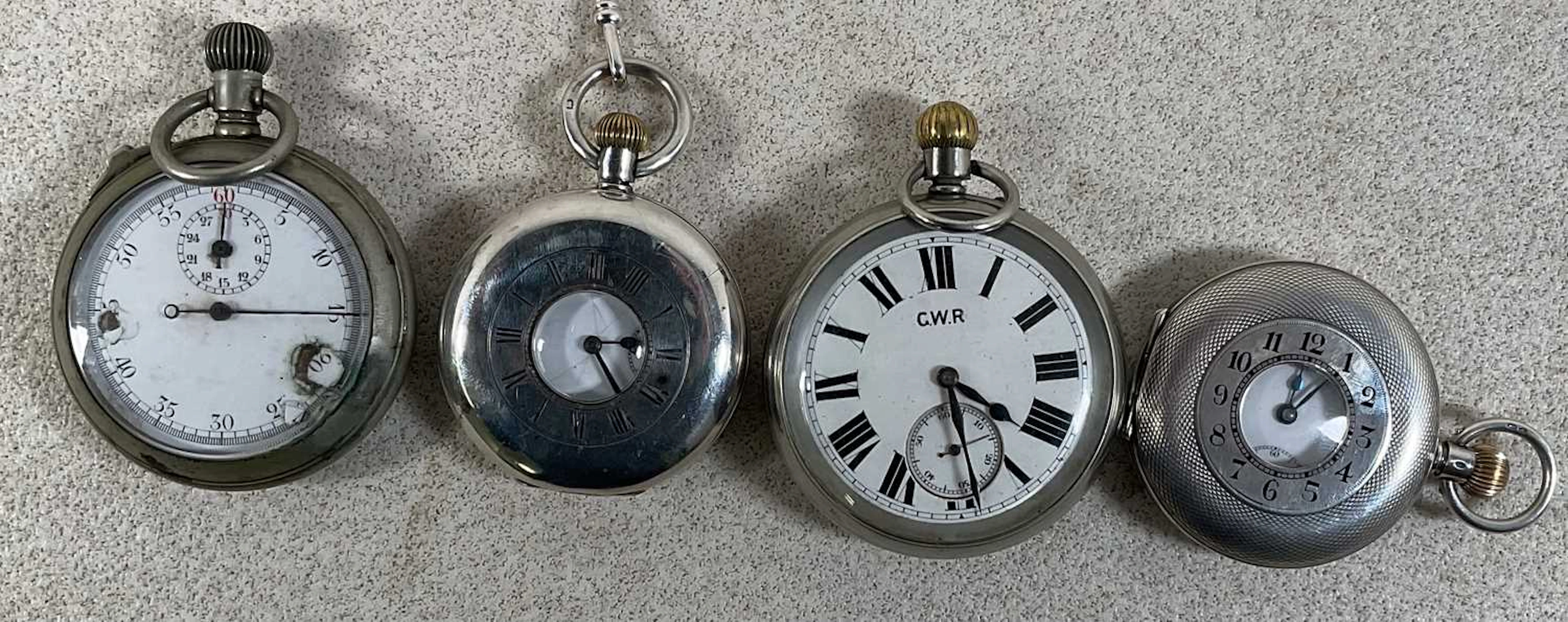 GREAT WESTERN RAILWAY; a silver plated pocket watch with subsidary second dial