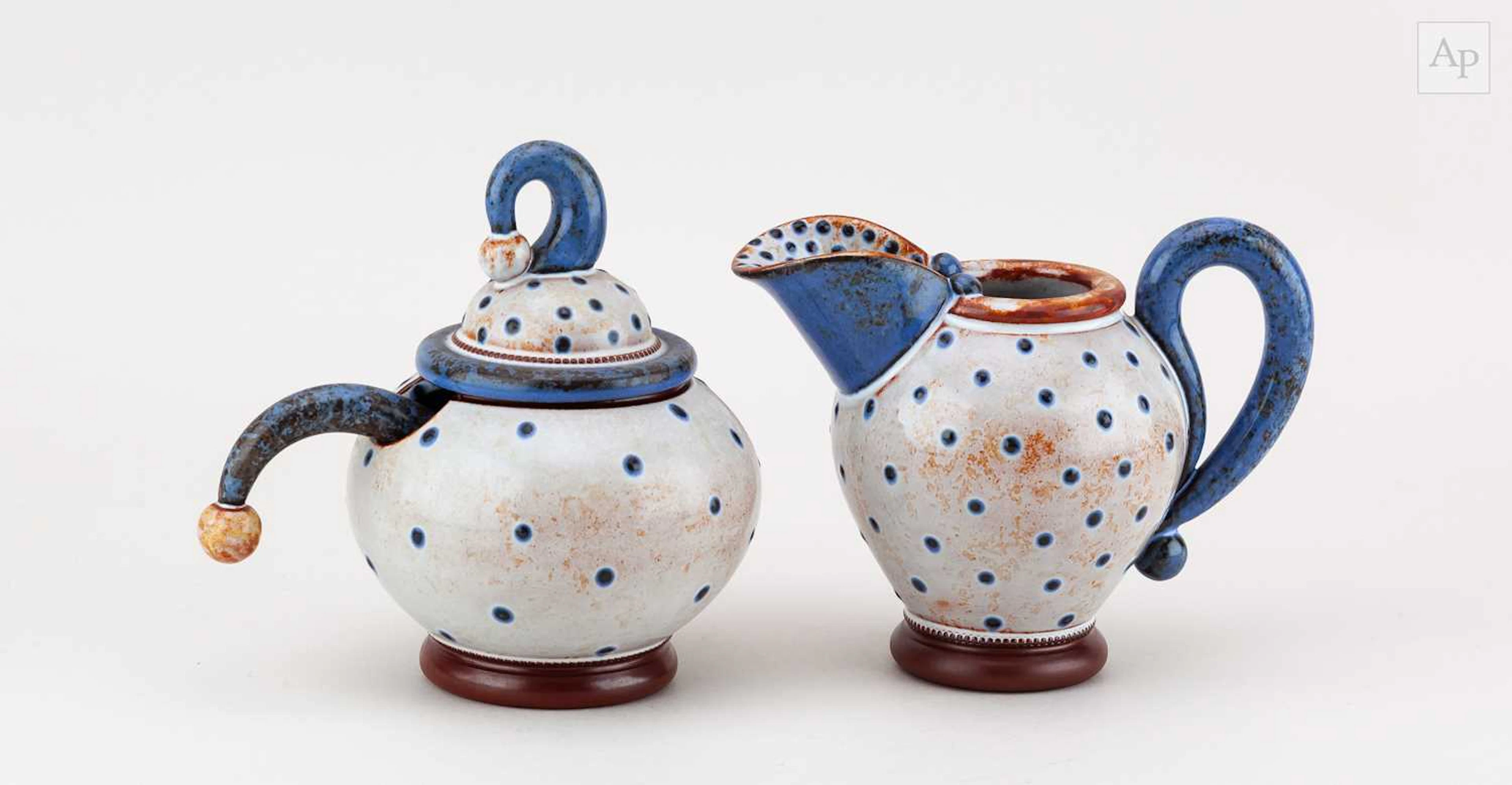 MORGEN HALL (1960-2016); a tin-glazed earthenware sugar...