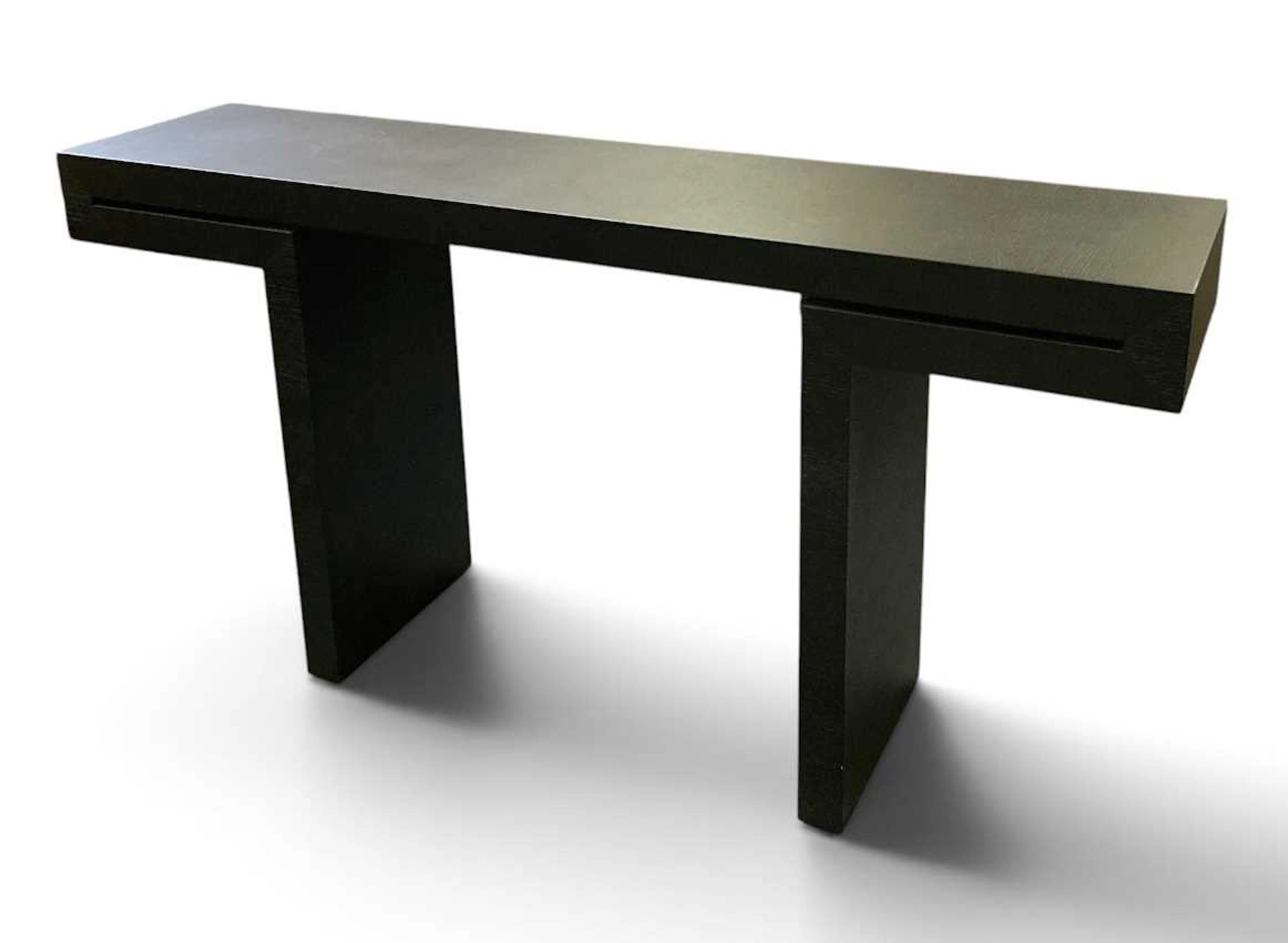 PORADA; a modern Italian ebonised 'Miyabi' hall/console table by G Vigano
