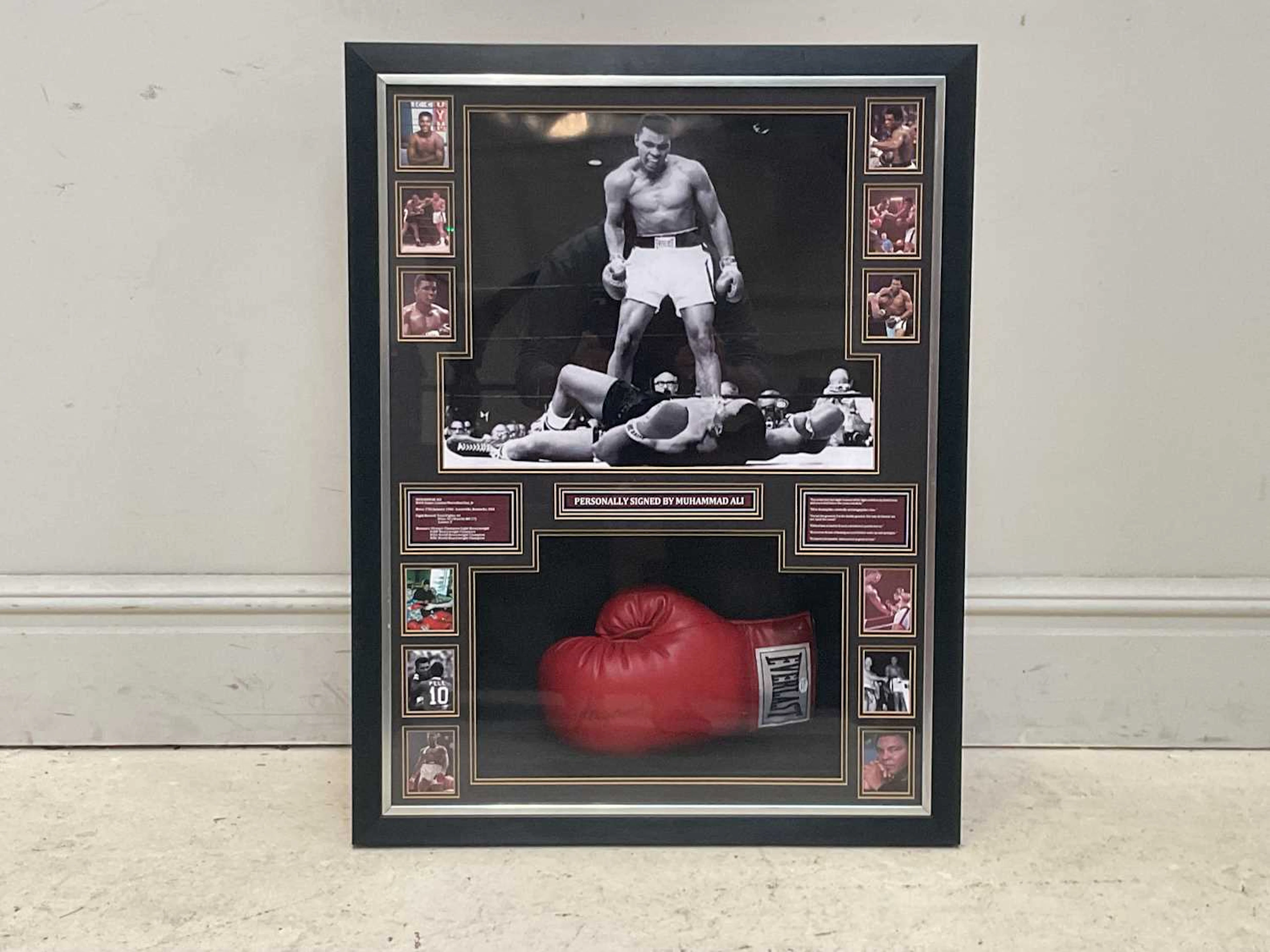 MUHAMMAD ALI; an autographed red Everlast boxing glove