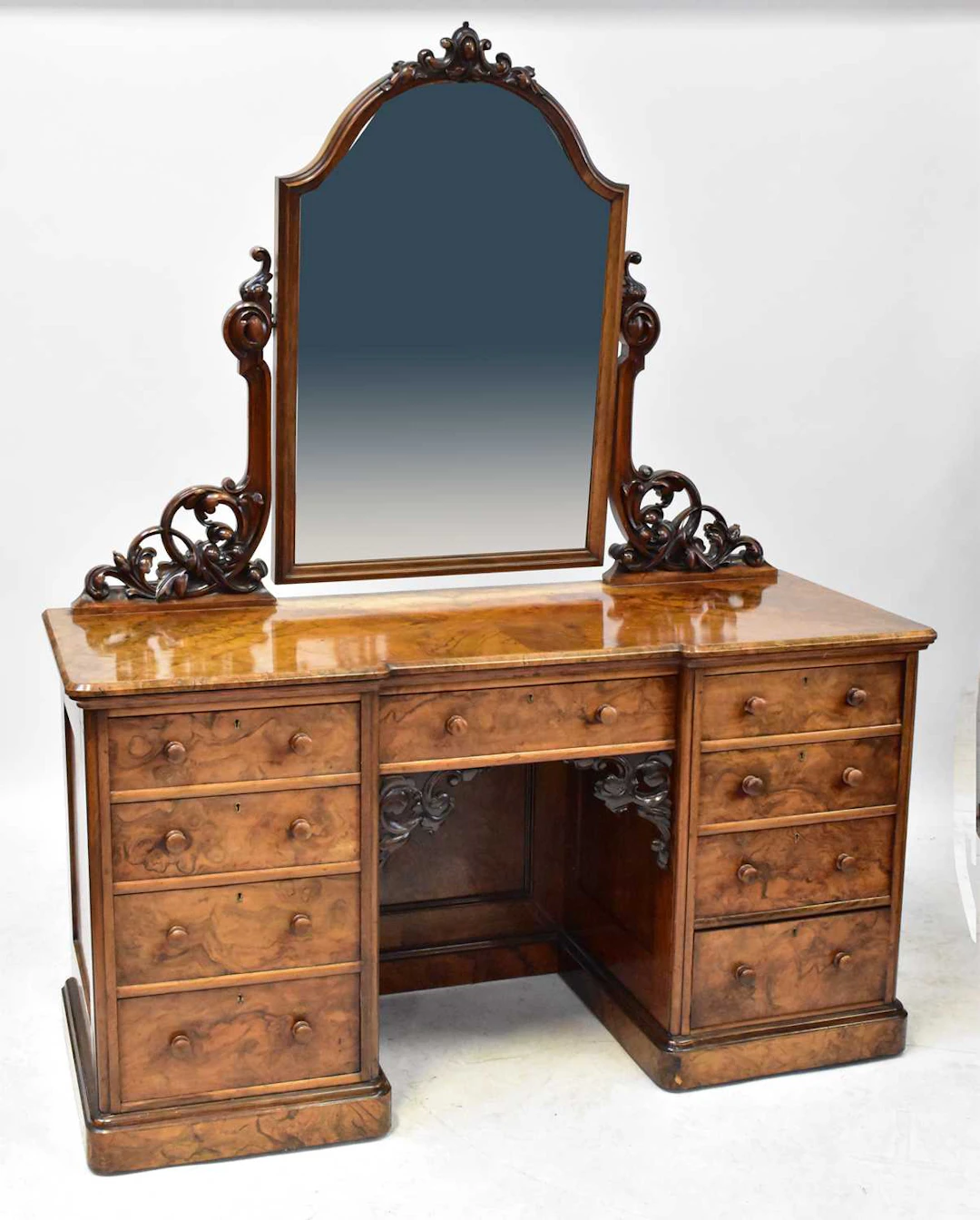 A large Victorian walnut dressing chest