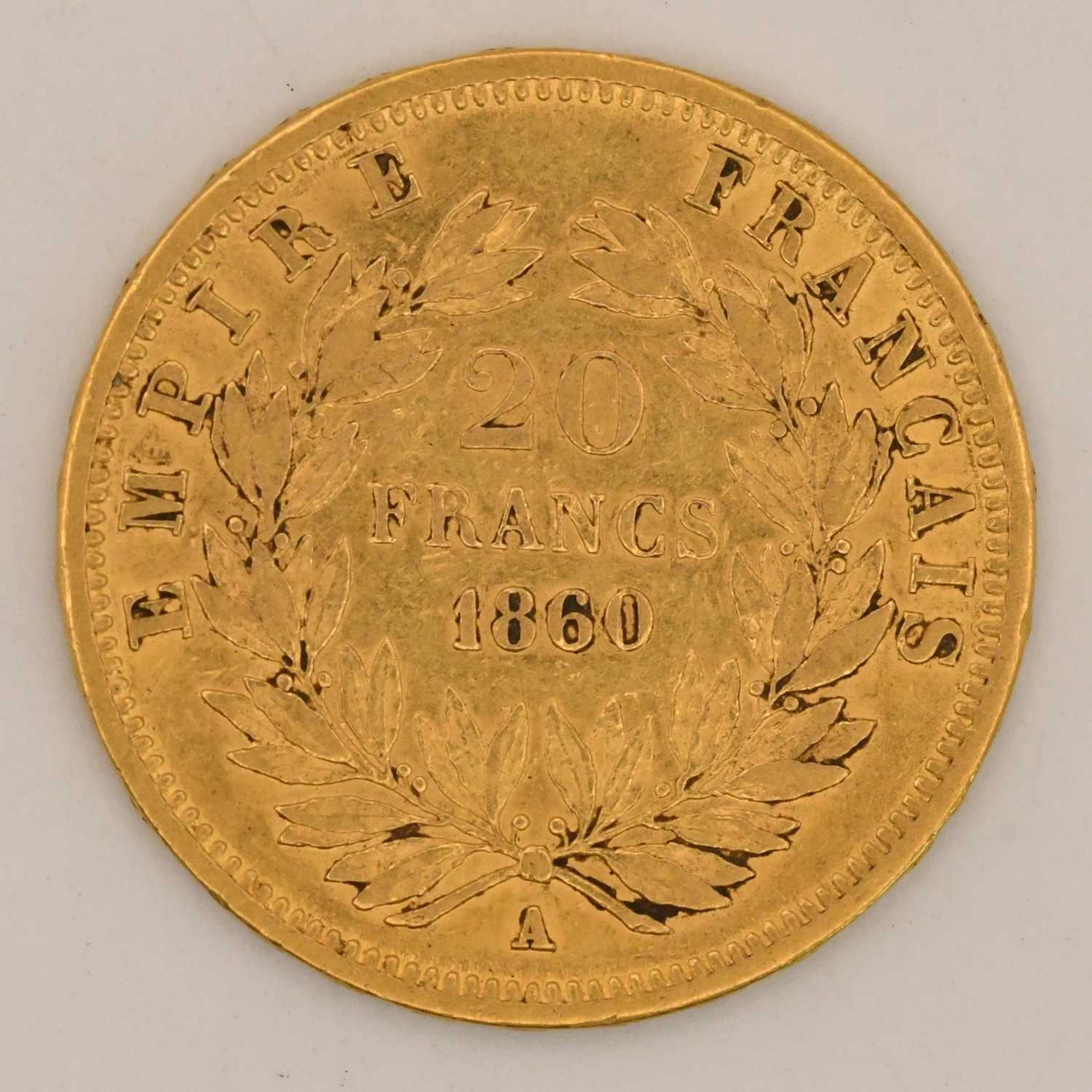 A Napoleon III gold 20 francs