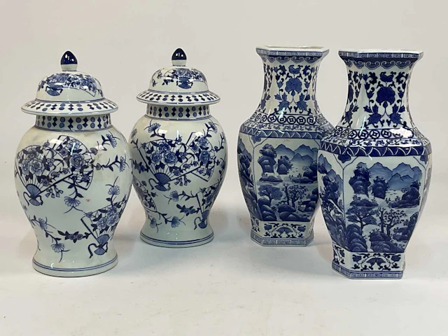 A pair of modern Chinese lidded vases