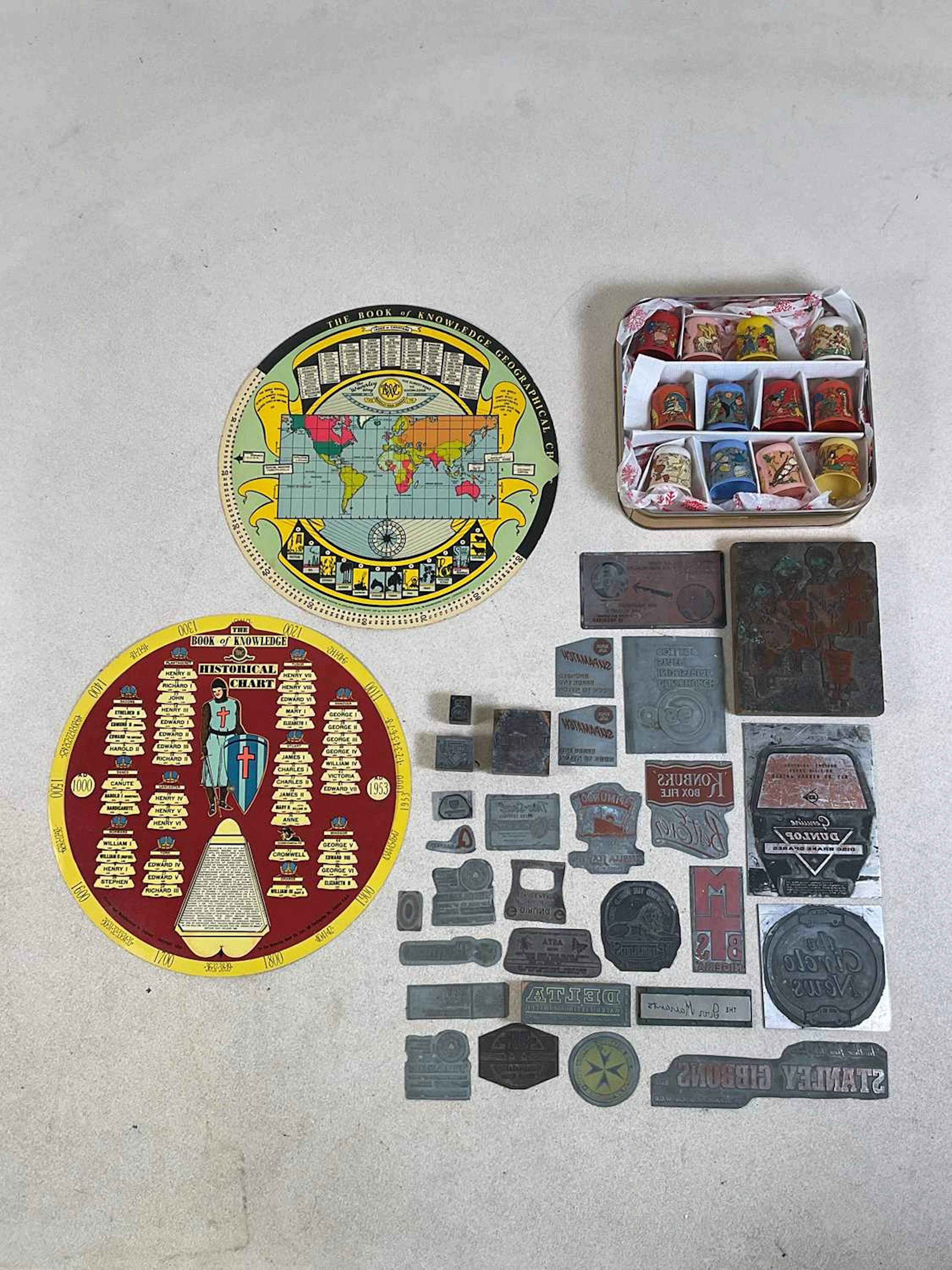 A group of collectors' items