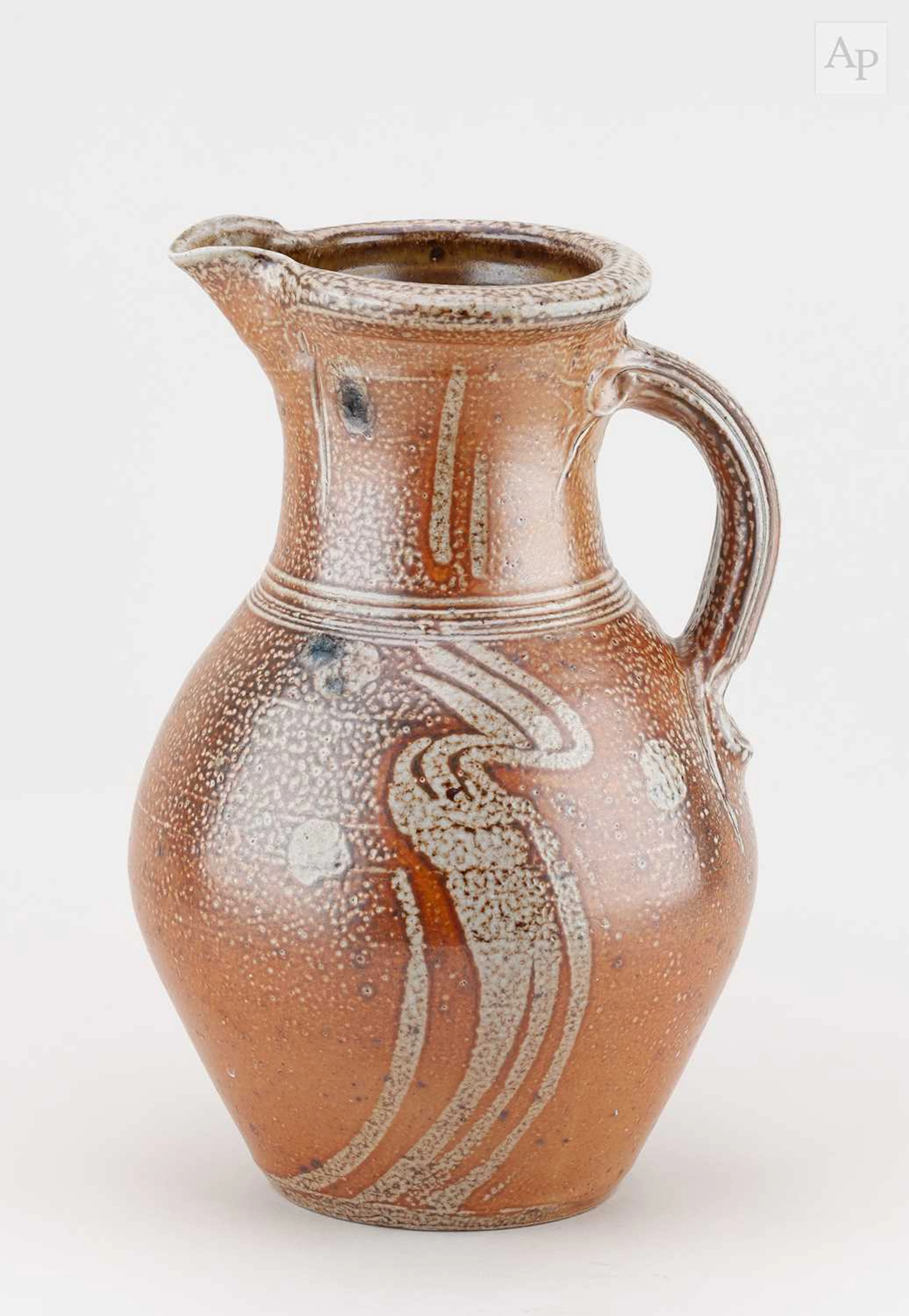 MICHAEL CASSON (1925-2003); a salt glazed bellied jug...