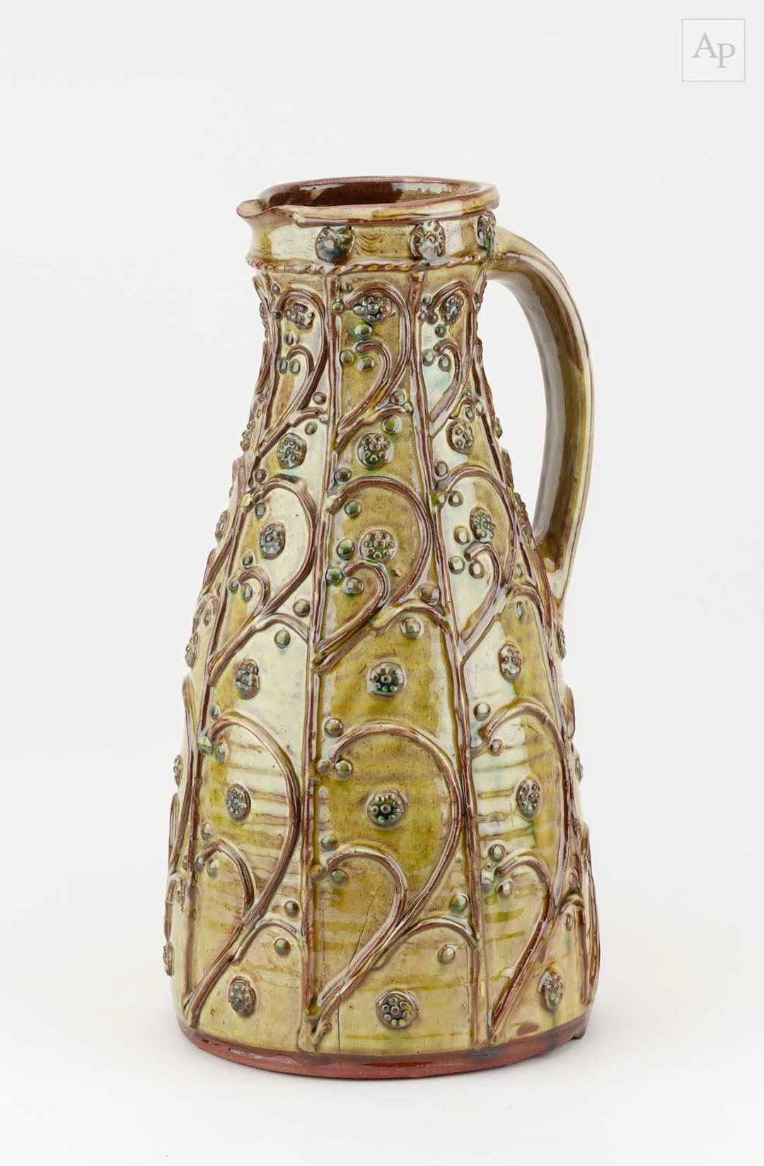 DOUG FITCH (born 1964); a tall slipware jug with applied decoration