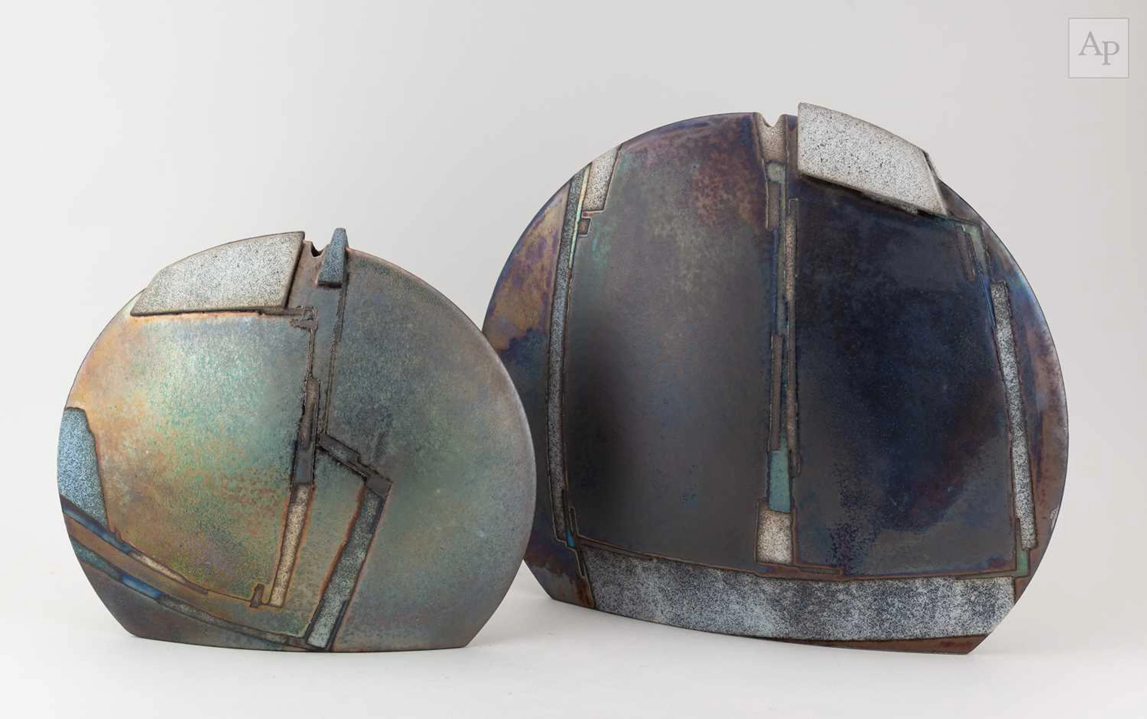 EMILI BIARNES RABER (born 1956); a large earthenware flat...