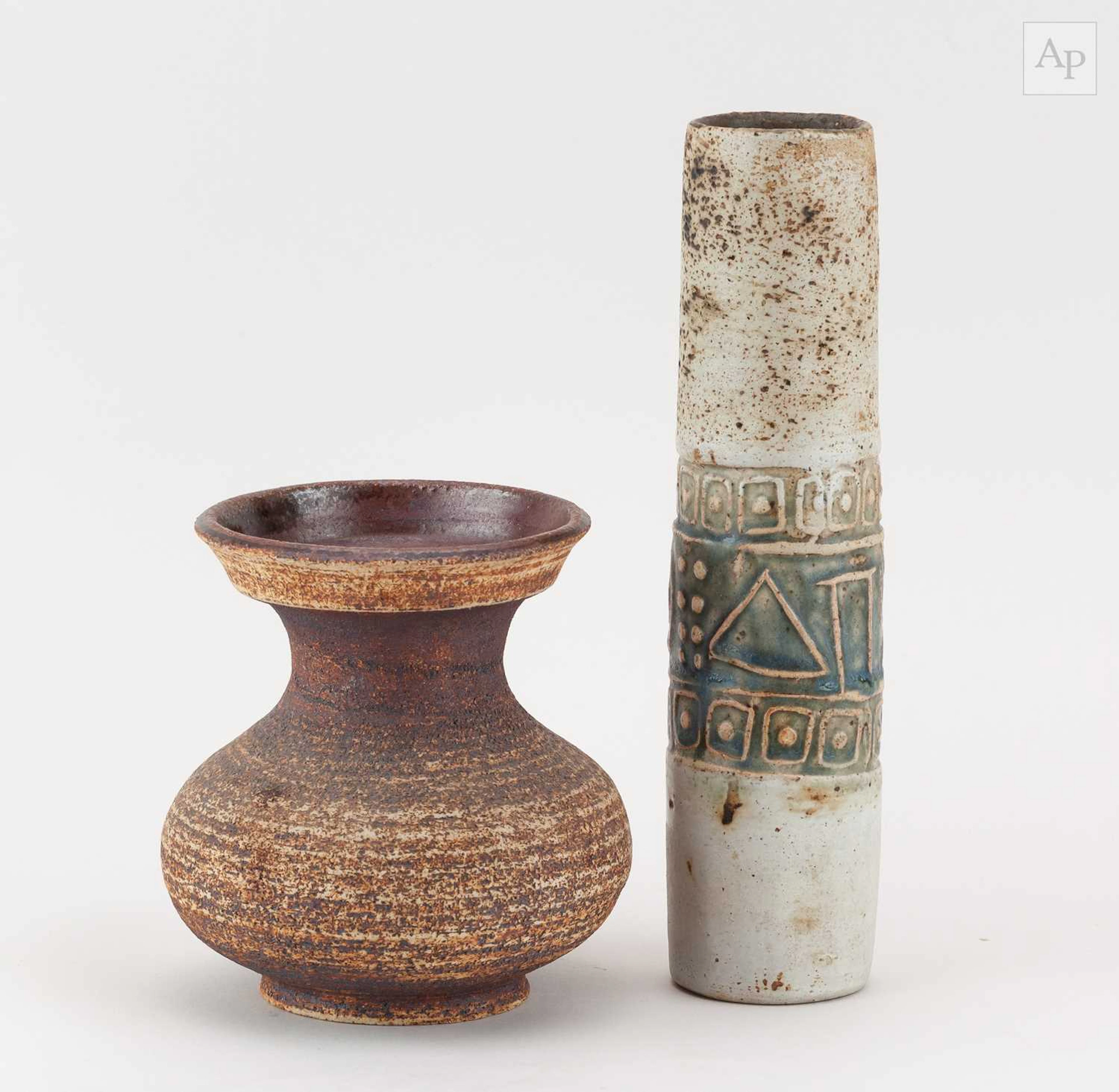 WAISTEL COOPER (1921-2003); a stoneware baluster vase...