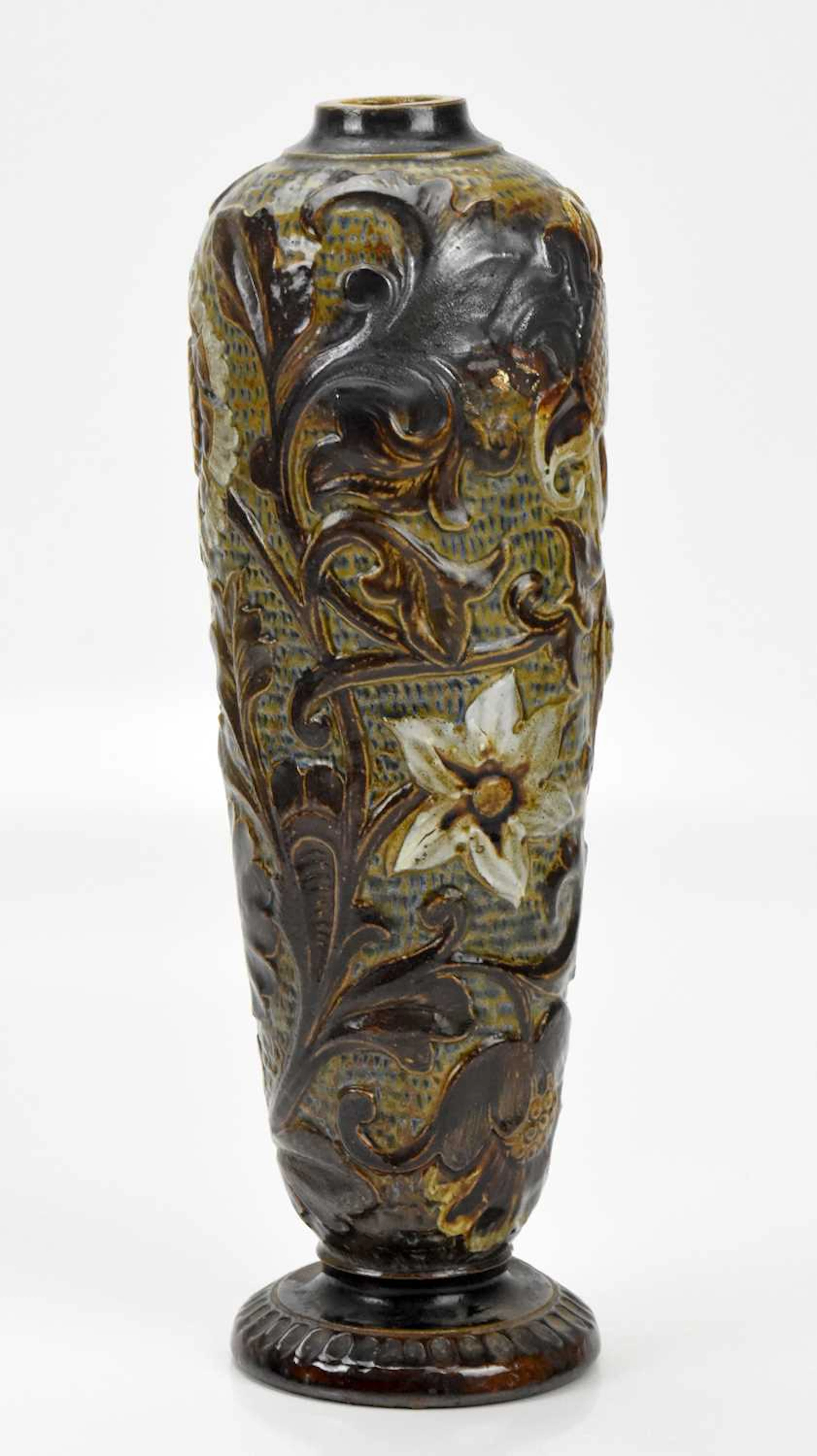ROBERT WALLACE MARTIN; a late 19th century art pottery vase