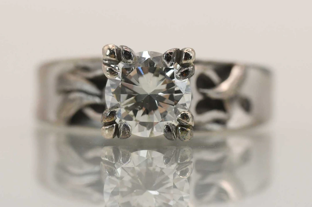 An 18ct white gold diamond solitaire ring