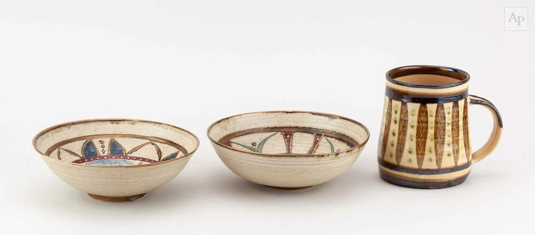 BERNARD FORRESTER (1908-1990); a pair of stoneware bowls...