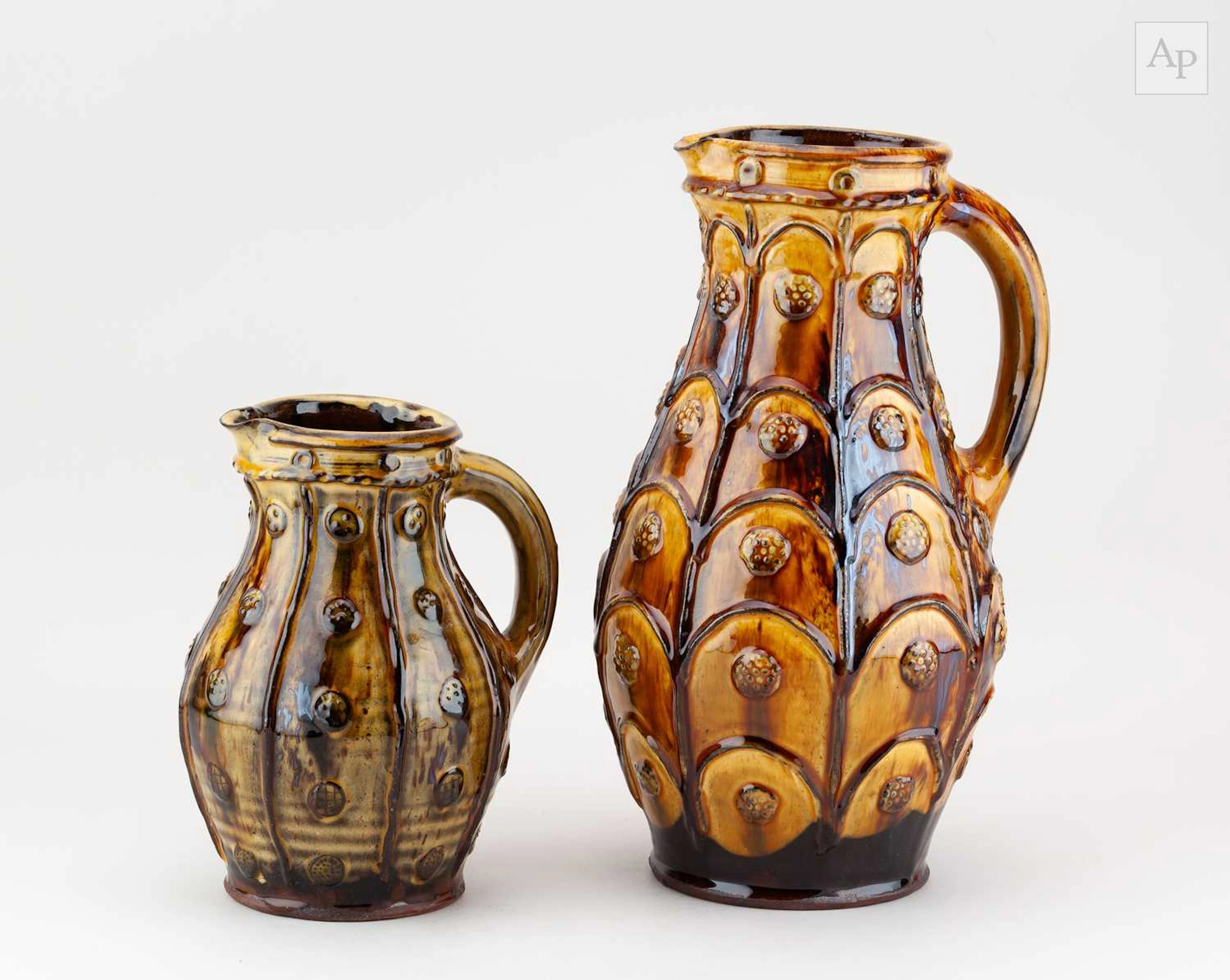 DOUG FITCH (born 1964); a tall slipware jug with applied decoration