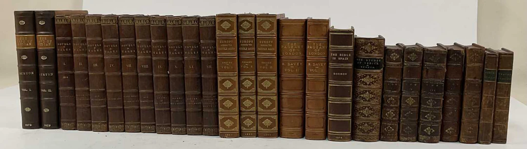 A collection of 18th century and later leather bindings