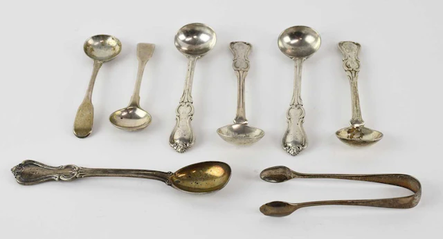 A set of four Victorian hallmarked silver condiment spoons