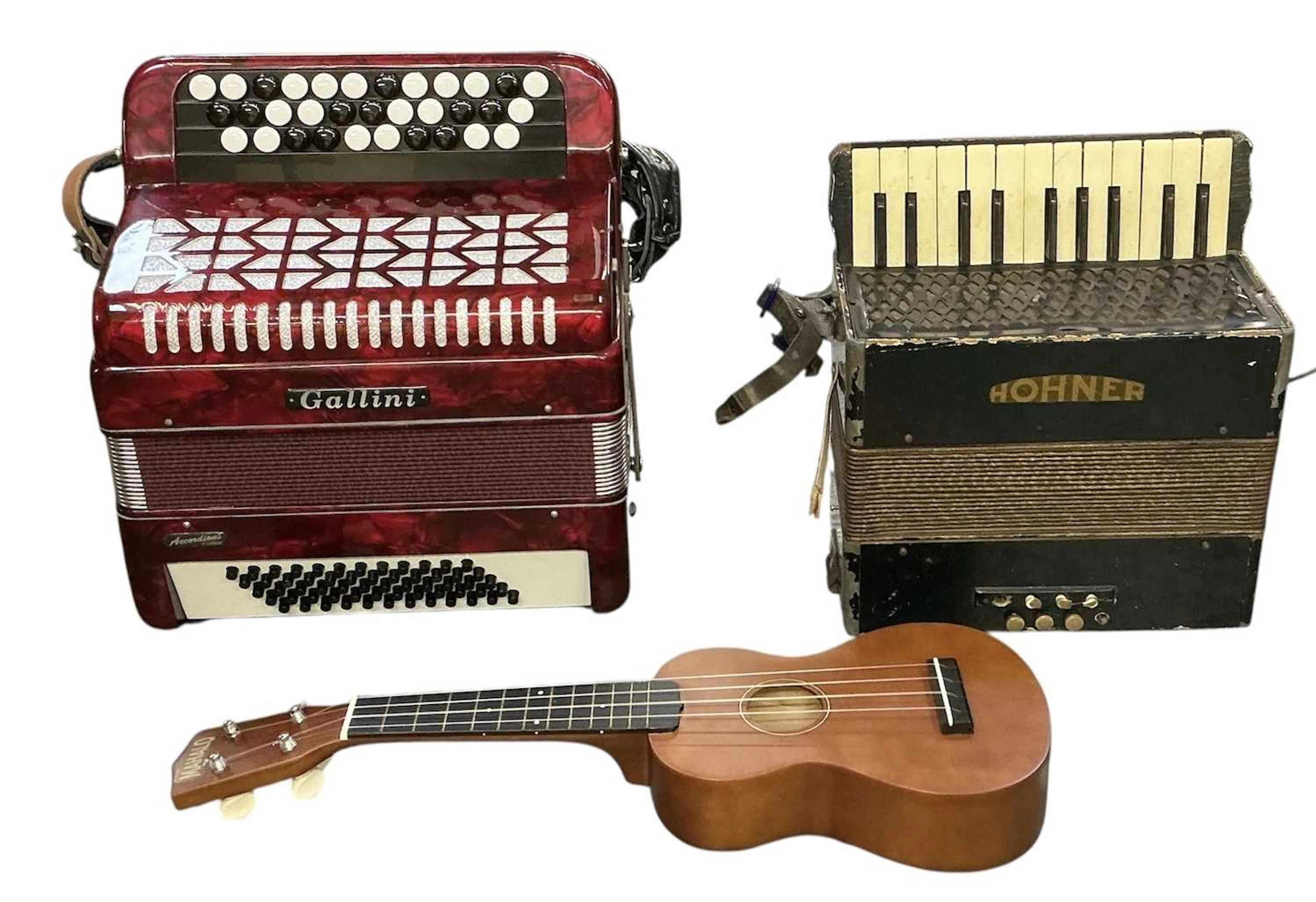 GALLINI; a cased vintage accordion