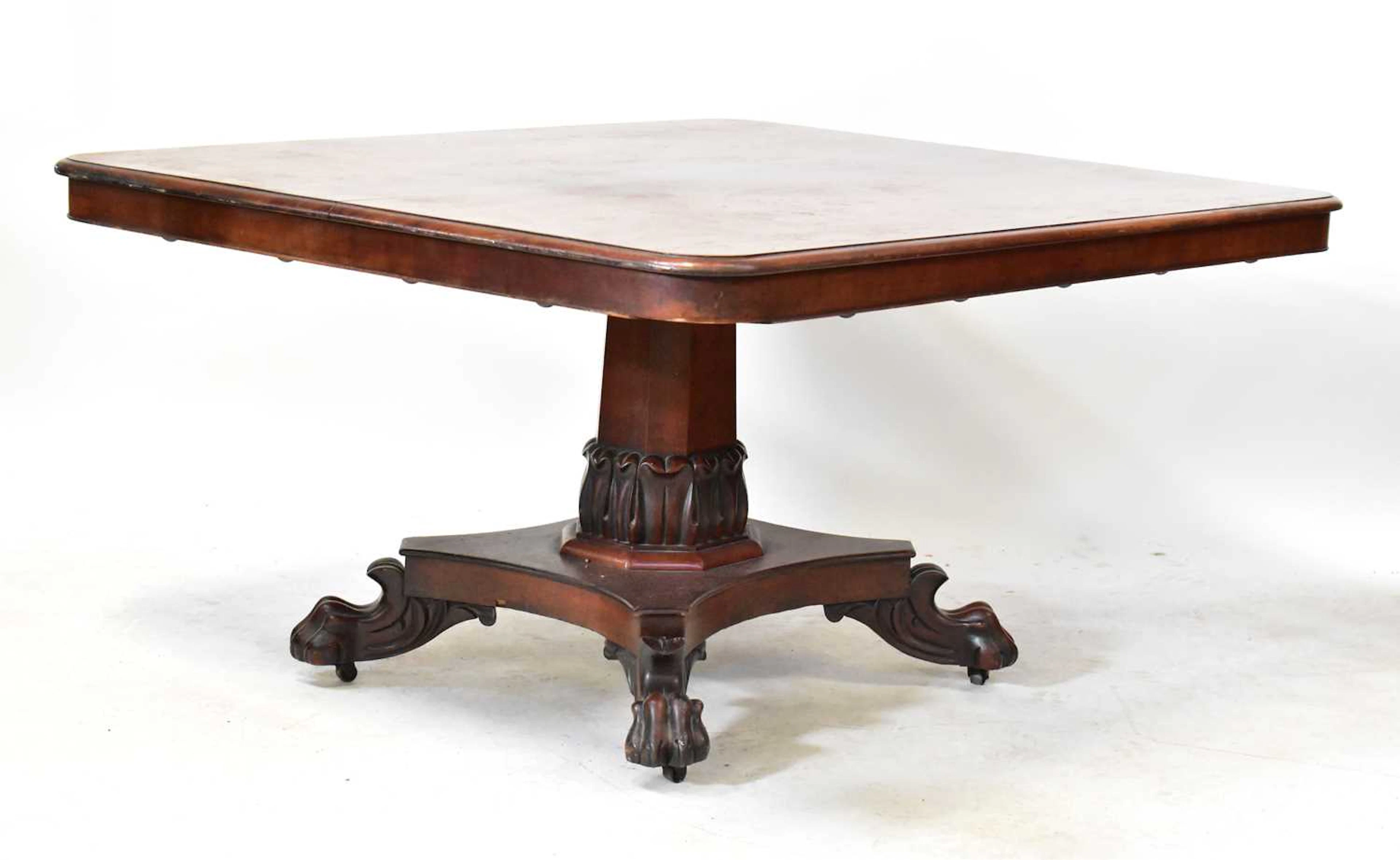 A William IV mahogany rectangular tilt-top supper table