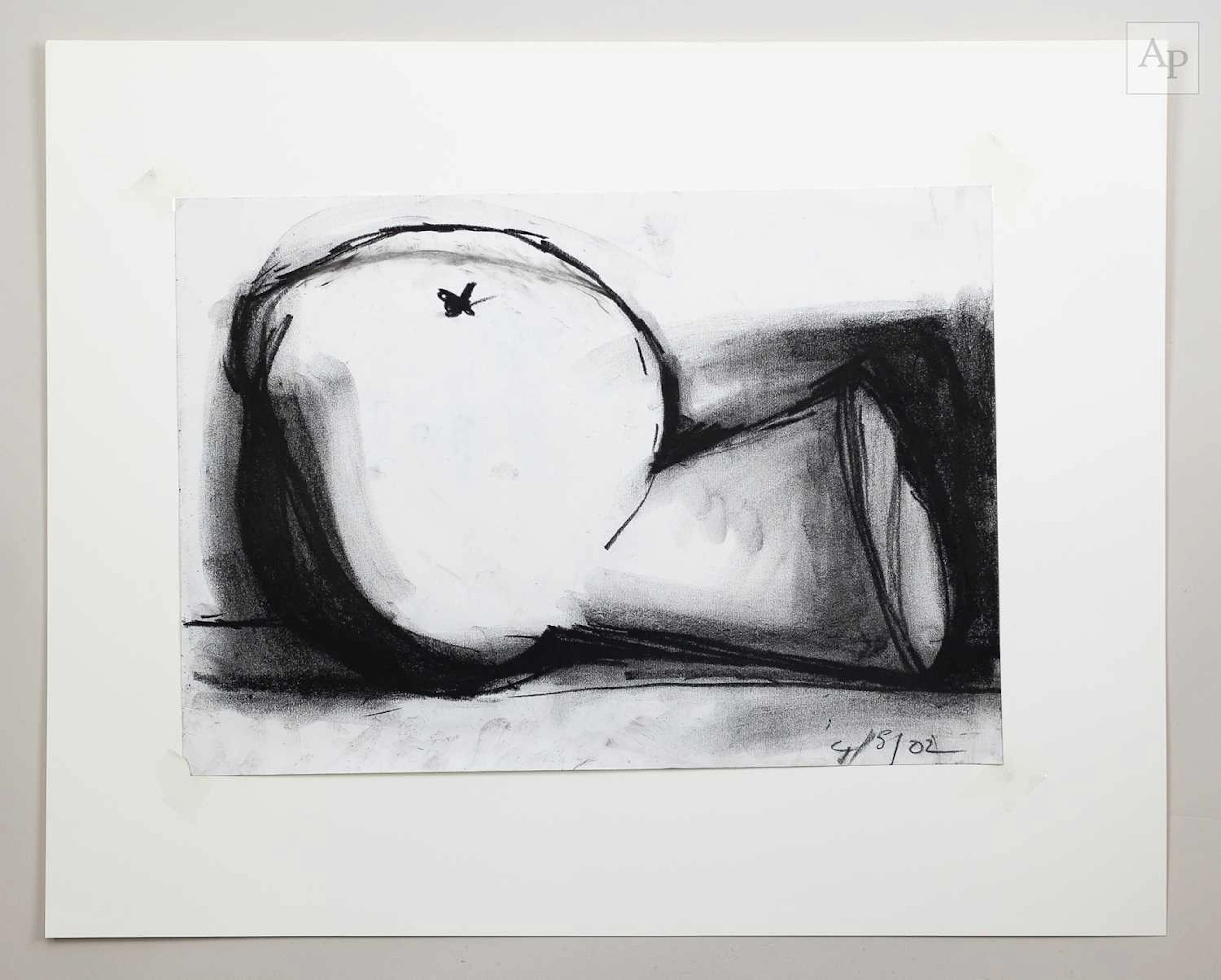 GORDON BALDWIN (1932-2025); a charcoal on paper study of a vessel