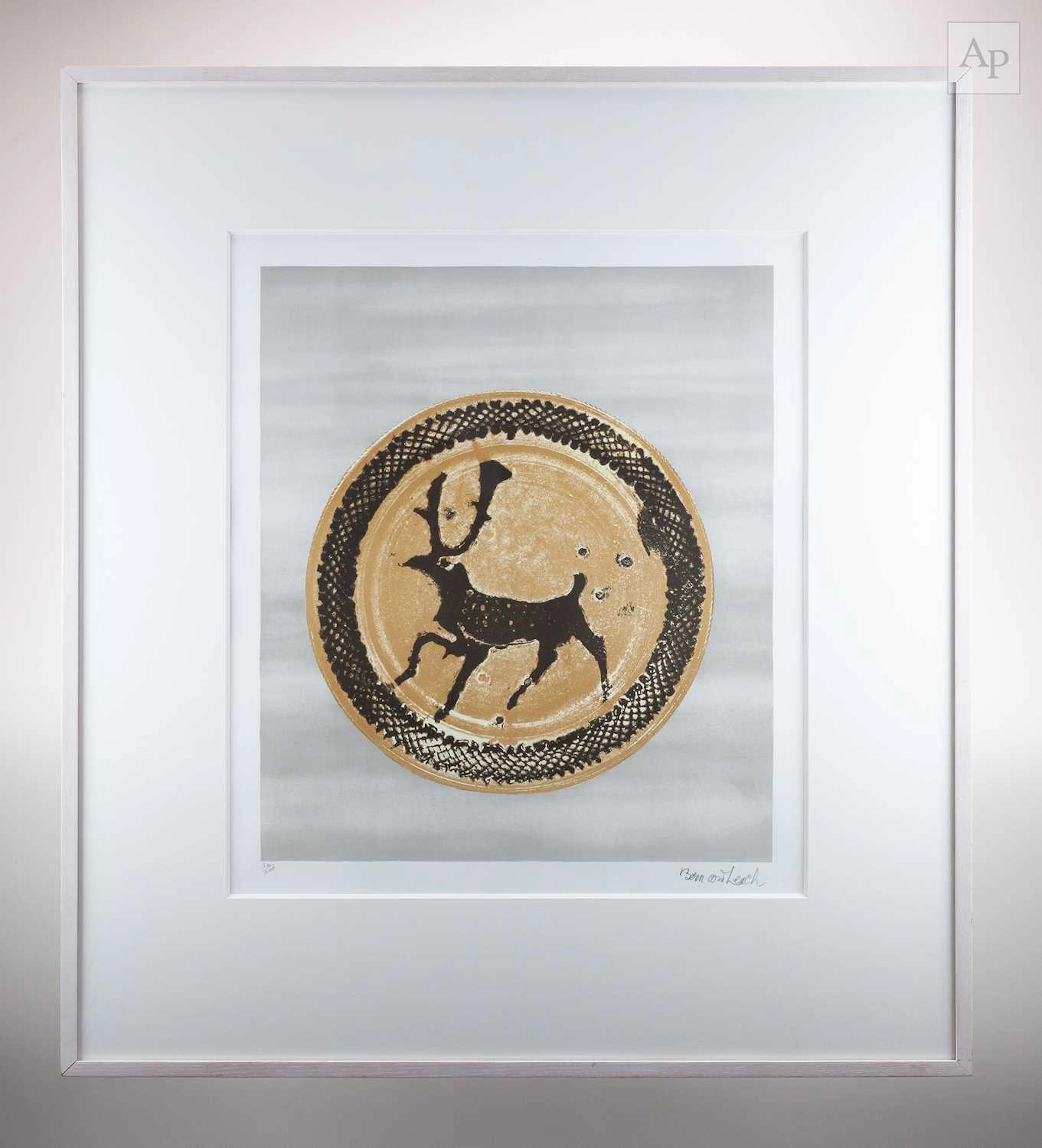 BERNARD LEACH (1887-1979); 'Deer Plate'