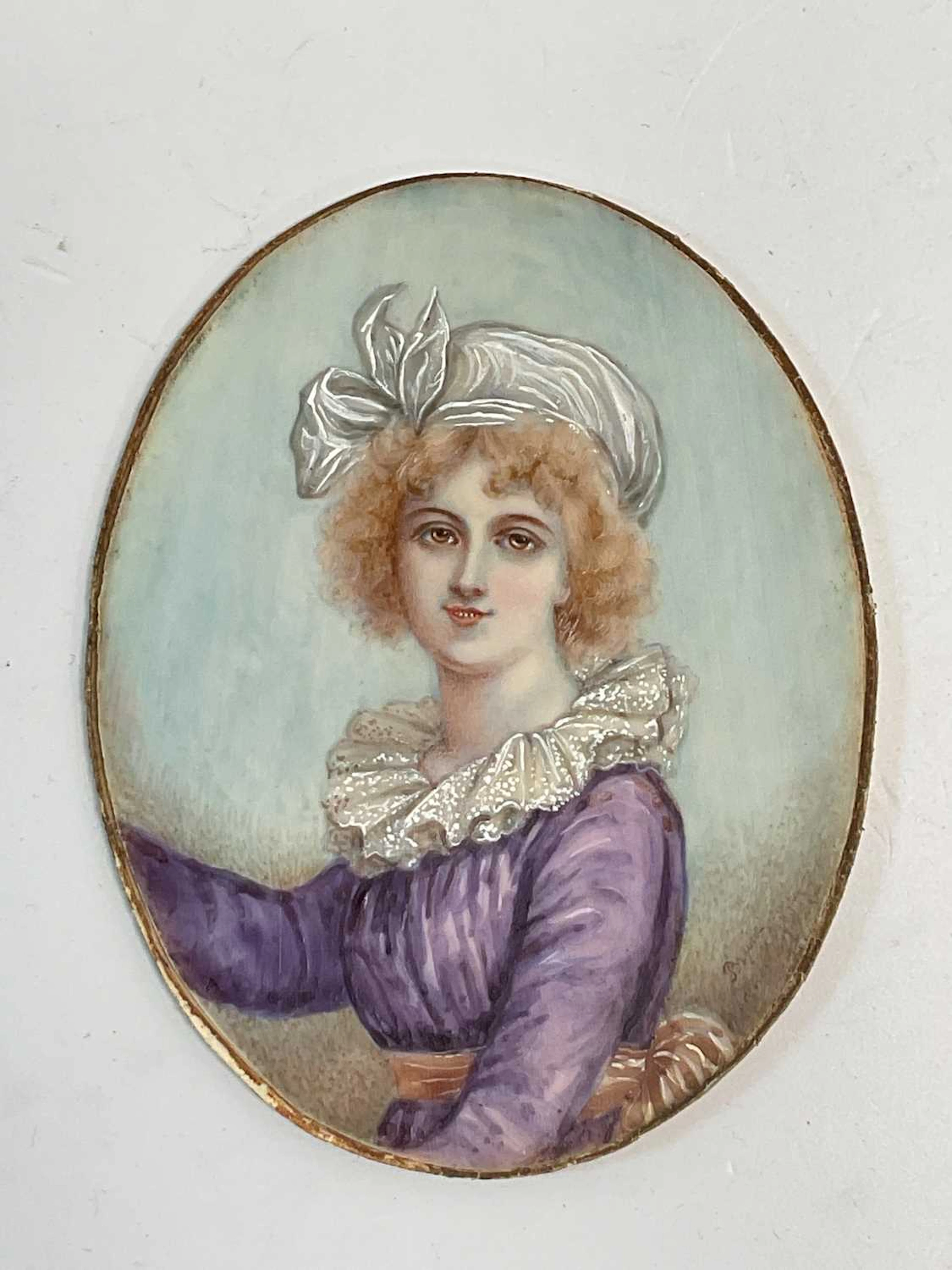 19TH CENTURY ENGLISH SCHOOL; oval portrait miniature on ivory