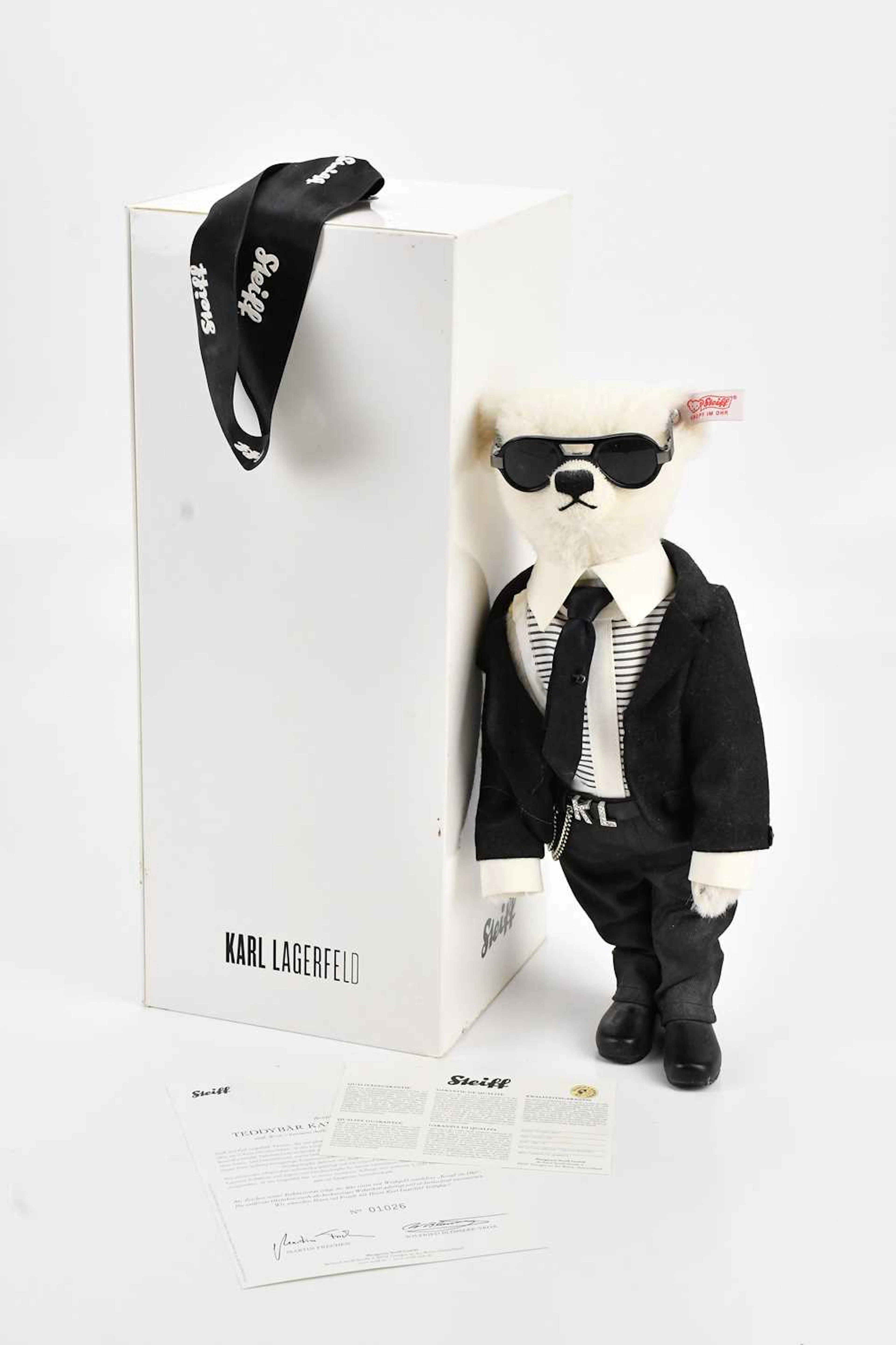 STEIFF; a 'Karl Lagerfield' teddy bear