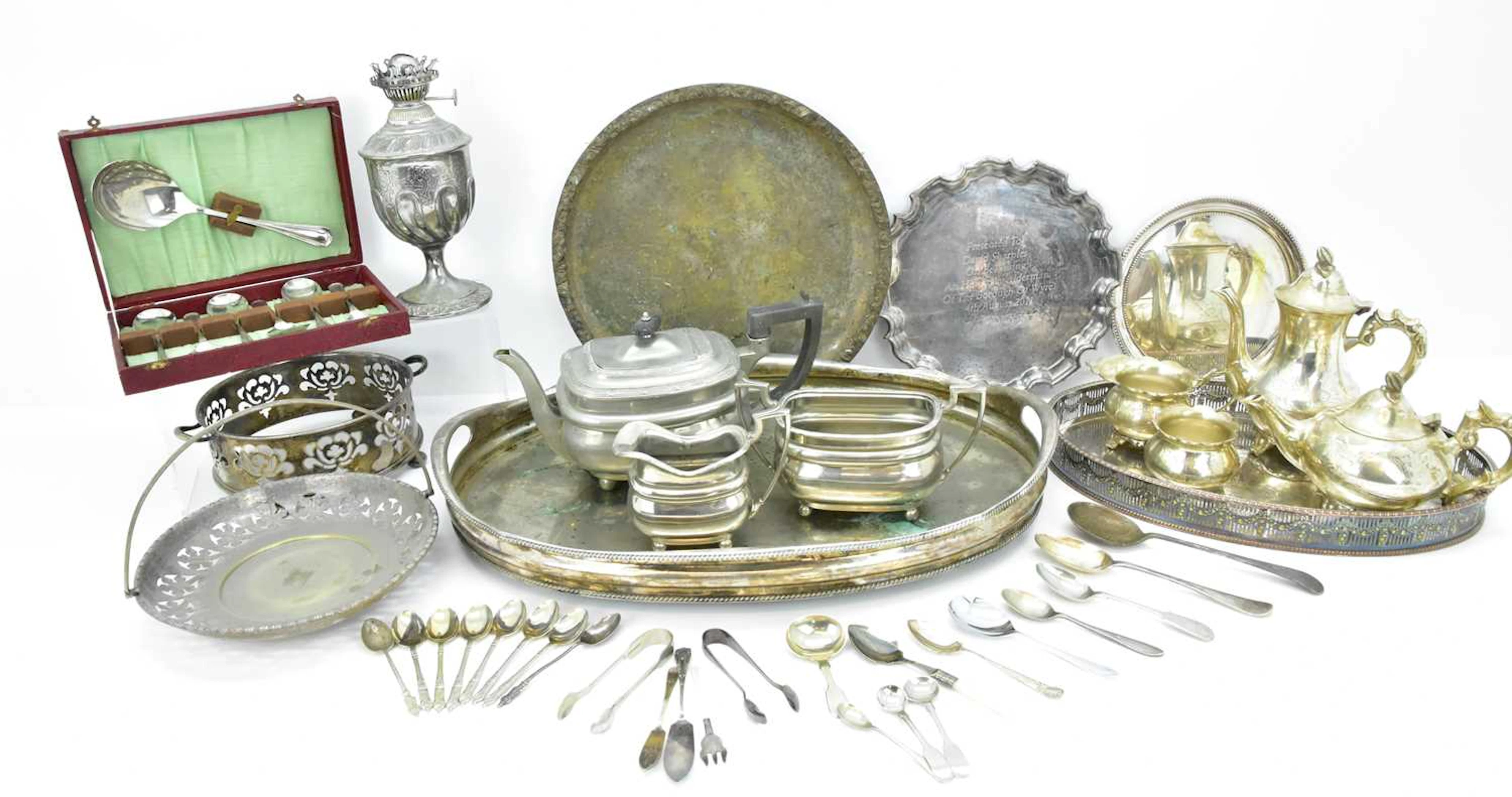 Various items of silver plate