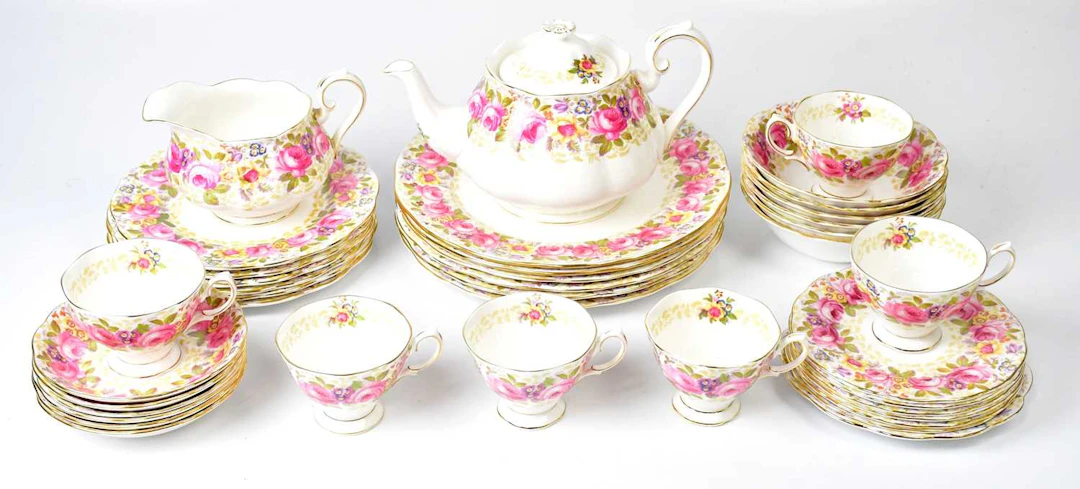 ROYAL ALBERT; a 'Serena' part tea and dinner service comprising teapot