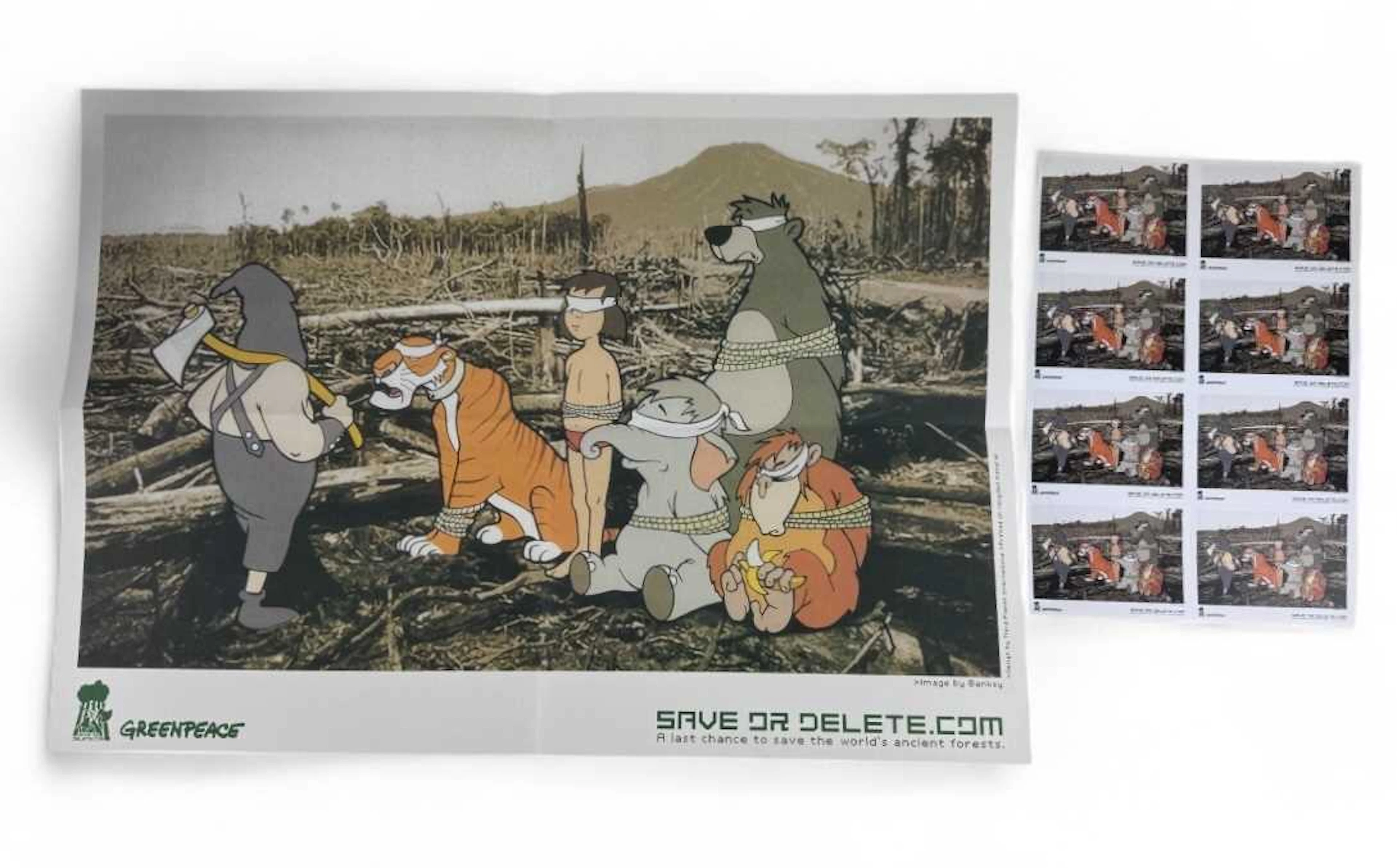 BANKSY (born 1974); a colour Greenpeace poster 'Save or Delete'