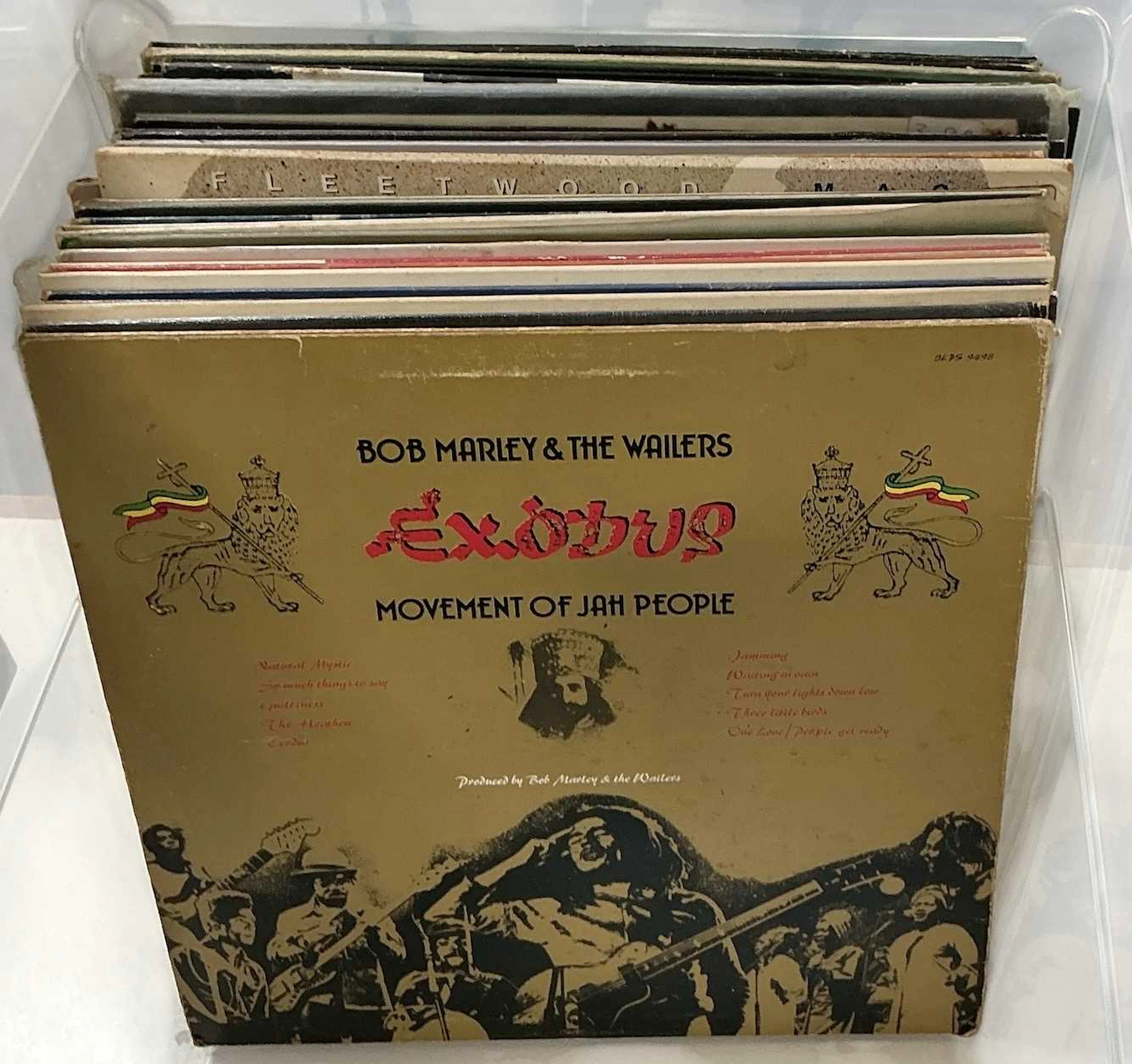 A collection of approximately thirty-two collectable records