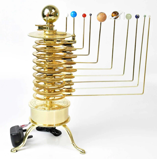 An Eaglemoss 2015 kit built electric brass orrery