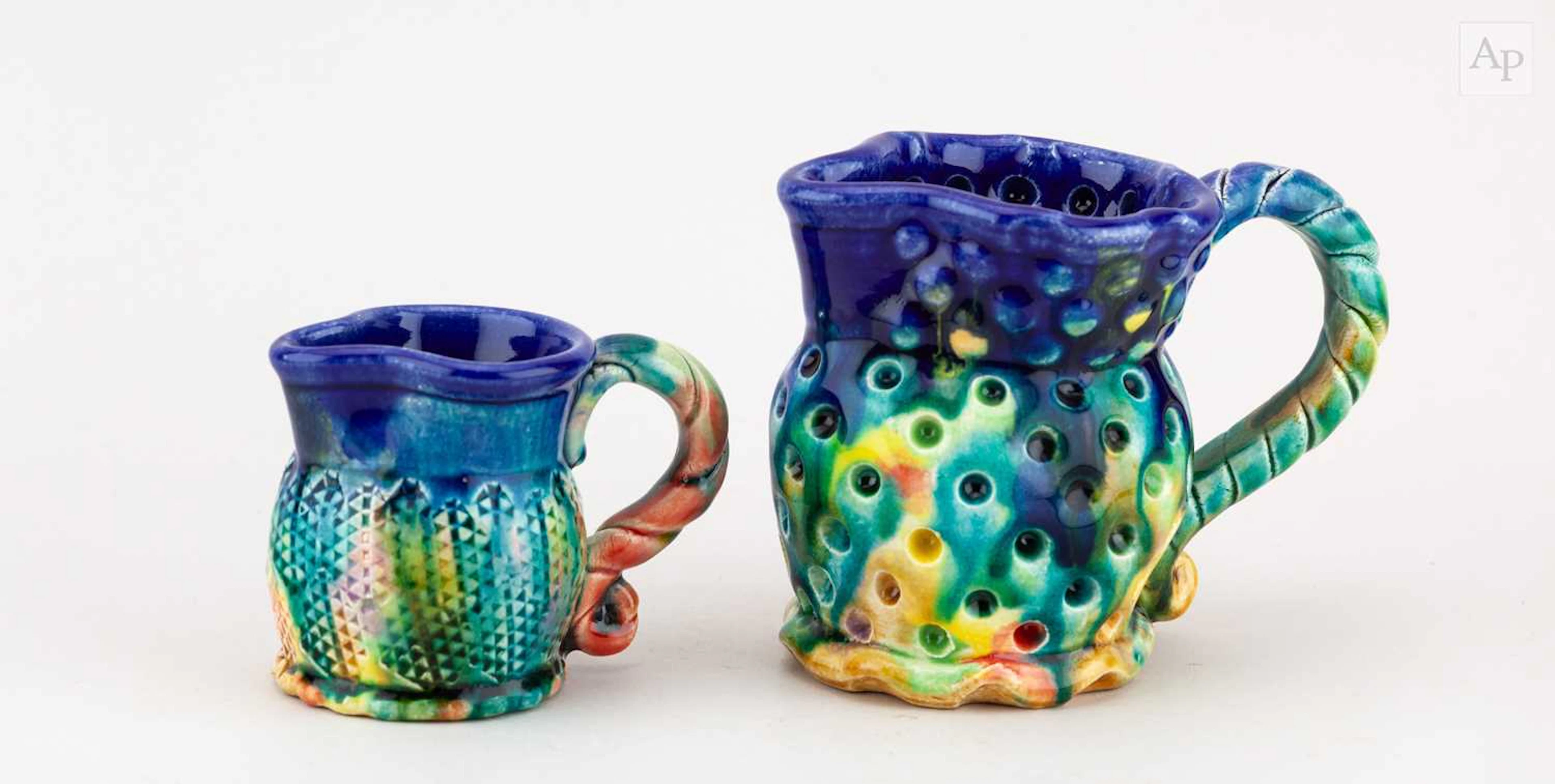KATE MALONE (born 1959); an earthenware jug covered in polychrome glaze