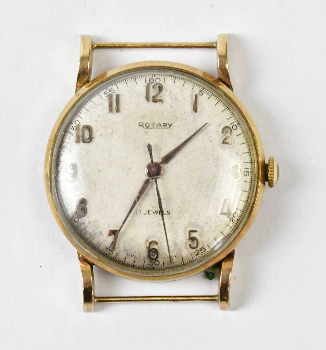 ROTARY; a 9ct yellow gold wristwatch head