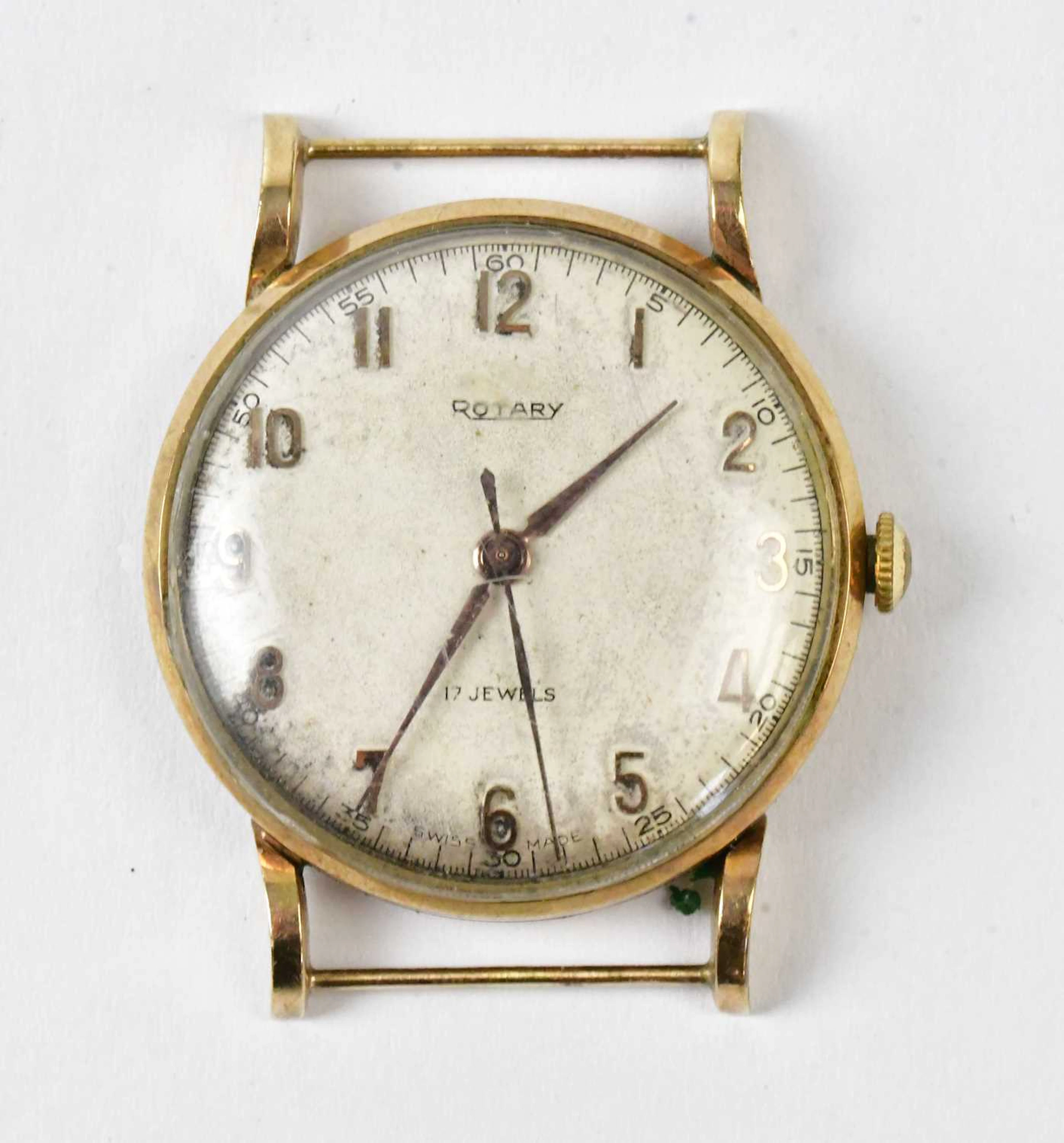 ROTARY; a 9ct yellow gold wristwatch head